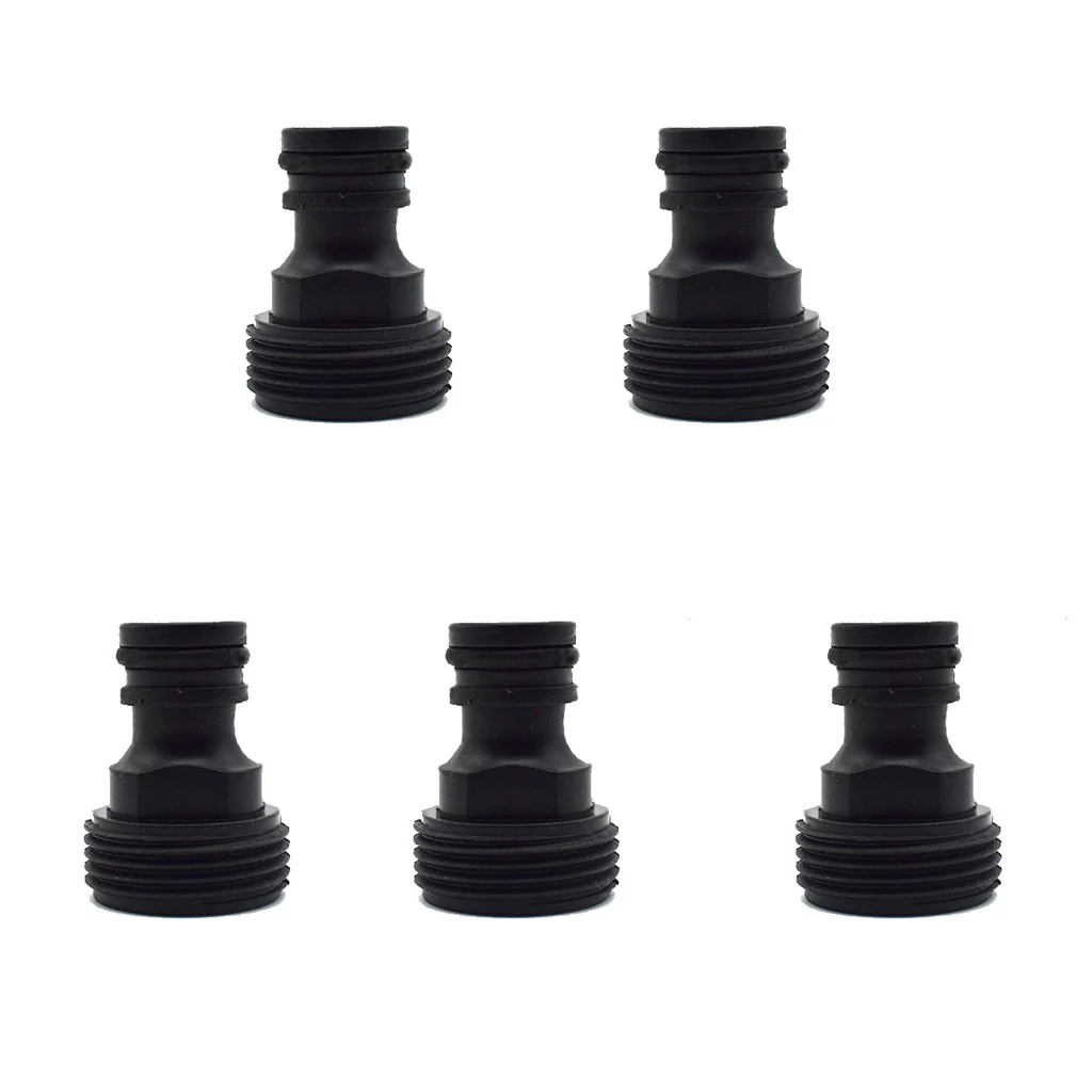 iju7gthy Gardening Gloves Garden Hose Quick Fitting Adapter 25Mm Male Thread 5 Pcs Black *12Pcs