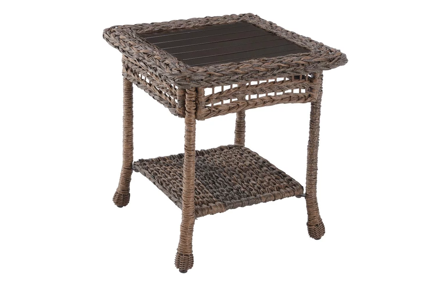 W Unlimited SW1716SET3 Modern Concept Faux Sea Grass Resin Rattan Bristro Set, Dark Brown - Set of 3