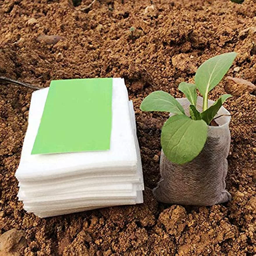 Biodegradable Non-Woven Nursery Grow Bags Seedling-Raising Bags Nursing Seedling Raising Pots Plants Pouch White - 7.09