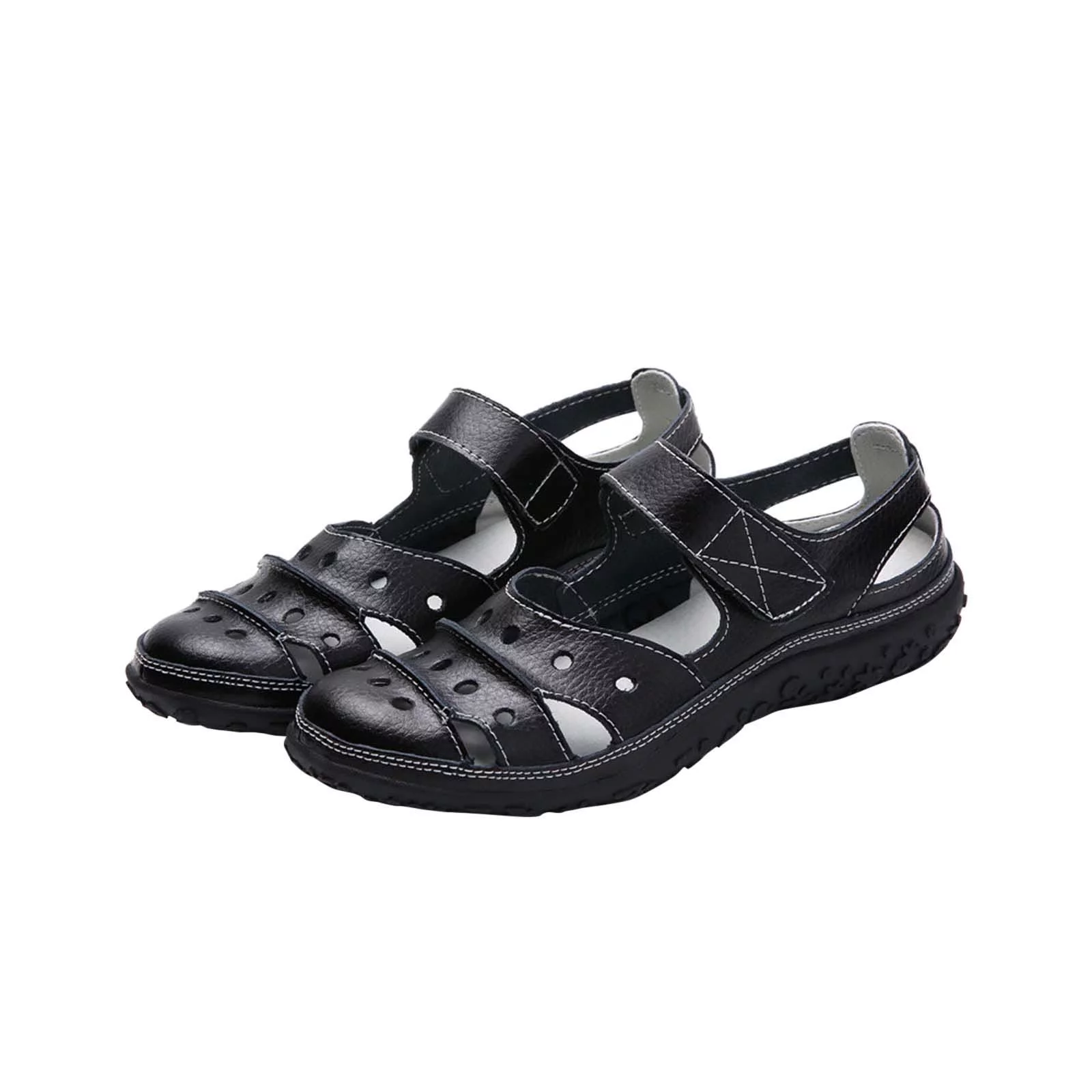 LoyisViDion Womens Sandals Clearance Summer Ladies Sandals Hollow Hole Women'S Breathable Nurse Casual Shoes Rollback Black 7.5