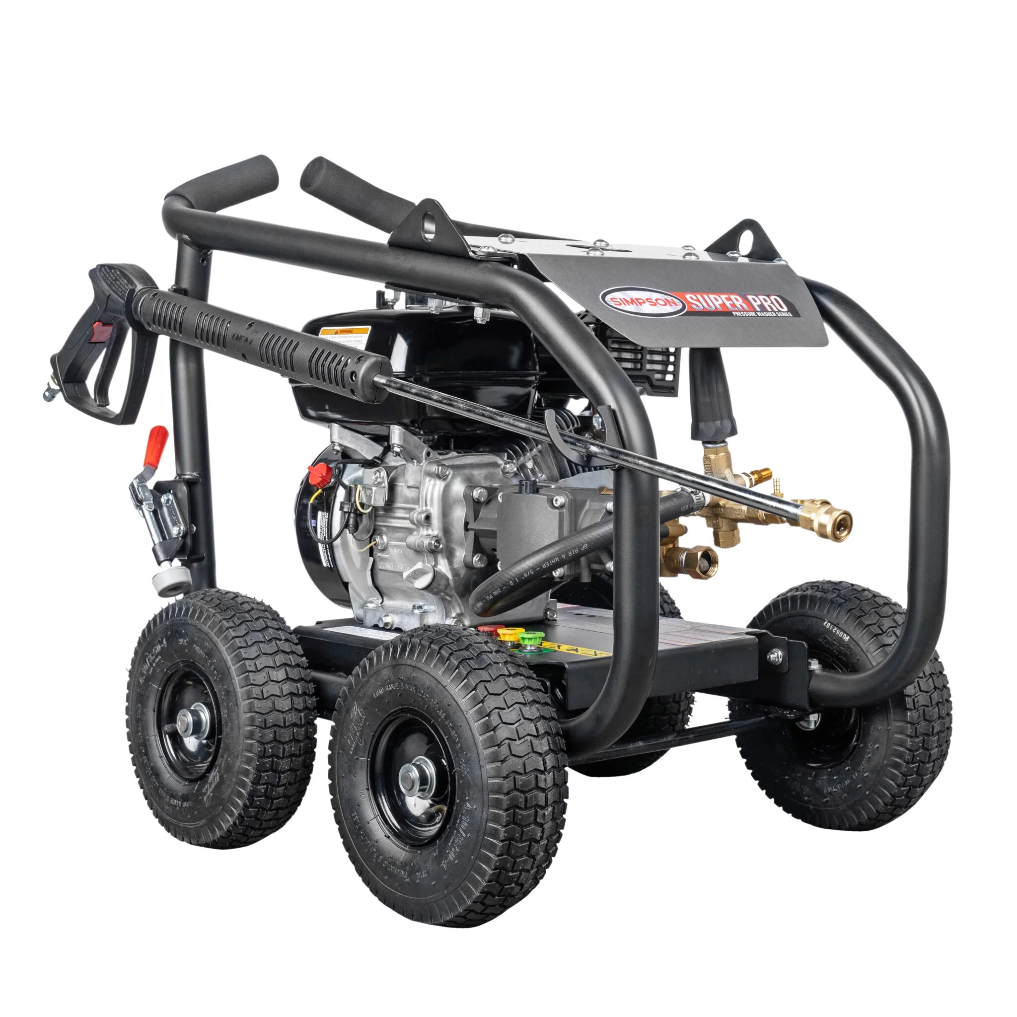 SuperPro Roll-Cage SW3625HADS 3600 PSI at 2.5 GPM HONDA GX200 with AAA Triplex Plunger Cold Water Professional Gas Pressure Washer (Refurbished)