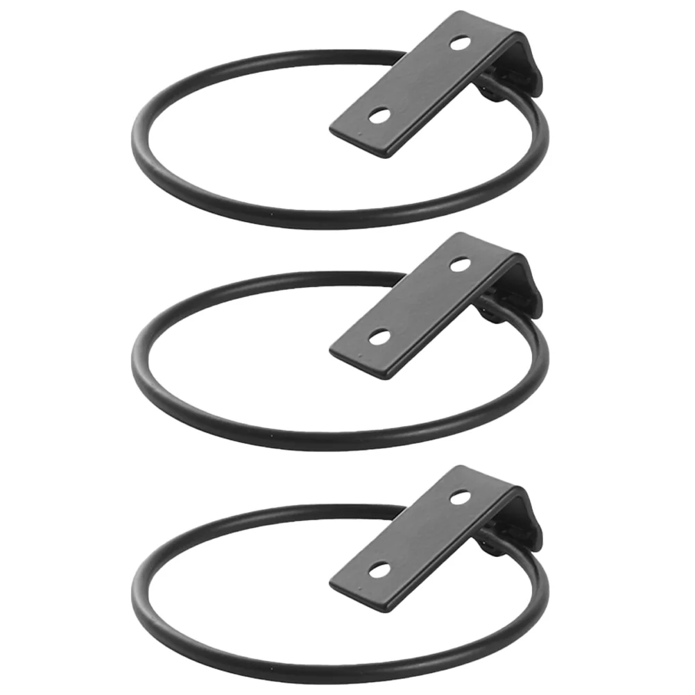 3pcs Wall Mounted Flower Pot Tray Metal Iron Ring Flowerpot Wall Bracket Planter Tray (17.5x15x6.2cm)