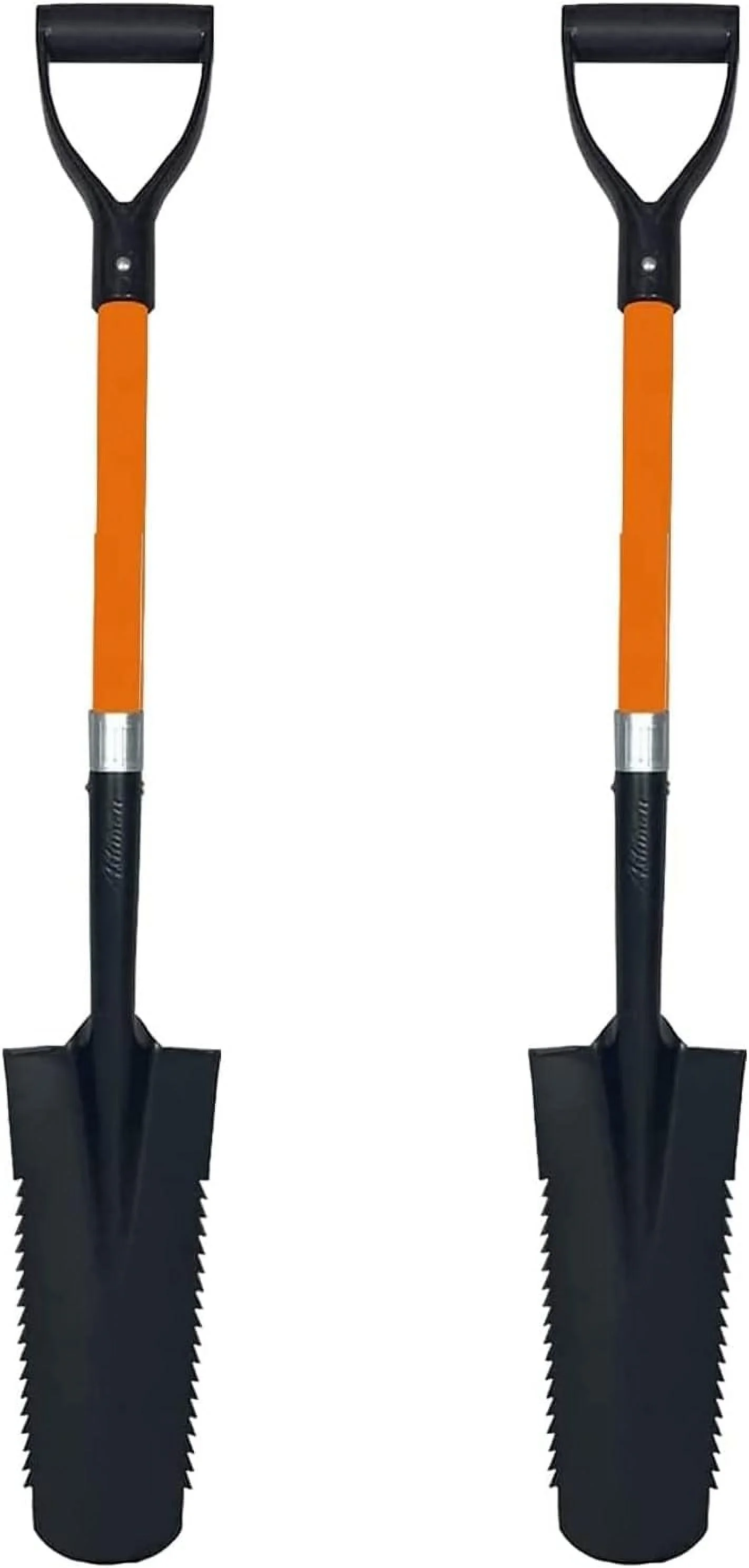 Ashman Short Handle Drain Teeth Shovel (2 Pack), Shooter Shovel, Trenching , Drainage - Perfect Razor Blade Trenching Shovel D-Grip For Digging And Trenching And Transplanting.