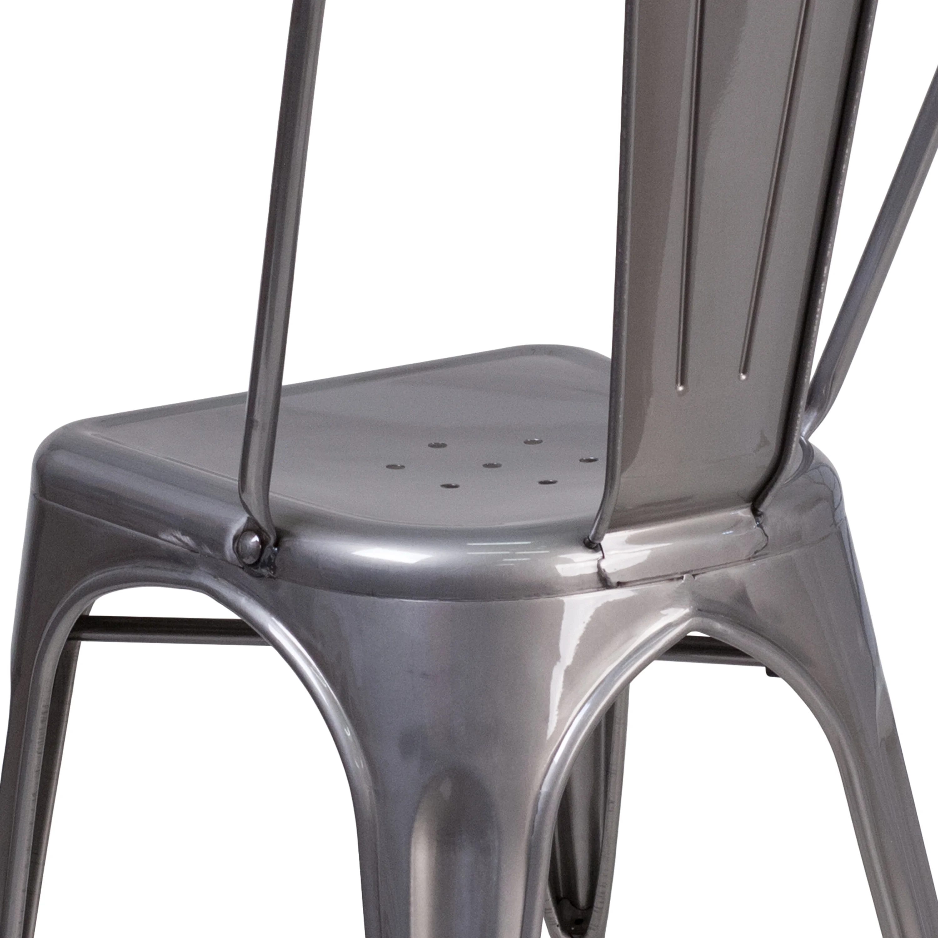 Flash Furniture Clear Coated Metal Indoor Stackable Chair - 17.75