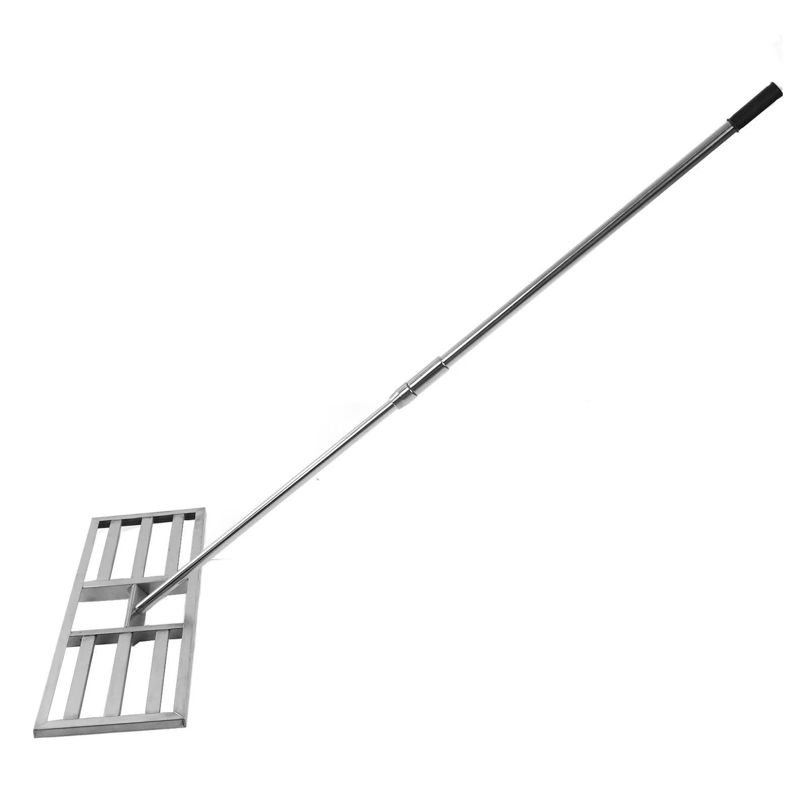 Bummin Lawn Leveling Rake Stainless Steel Telescopic Long Handle Lawn Leveler Garden Grass Leveling Tool