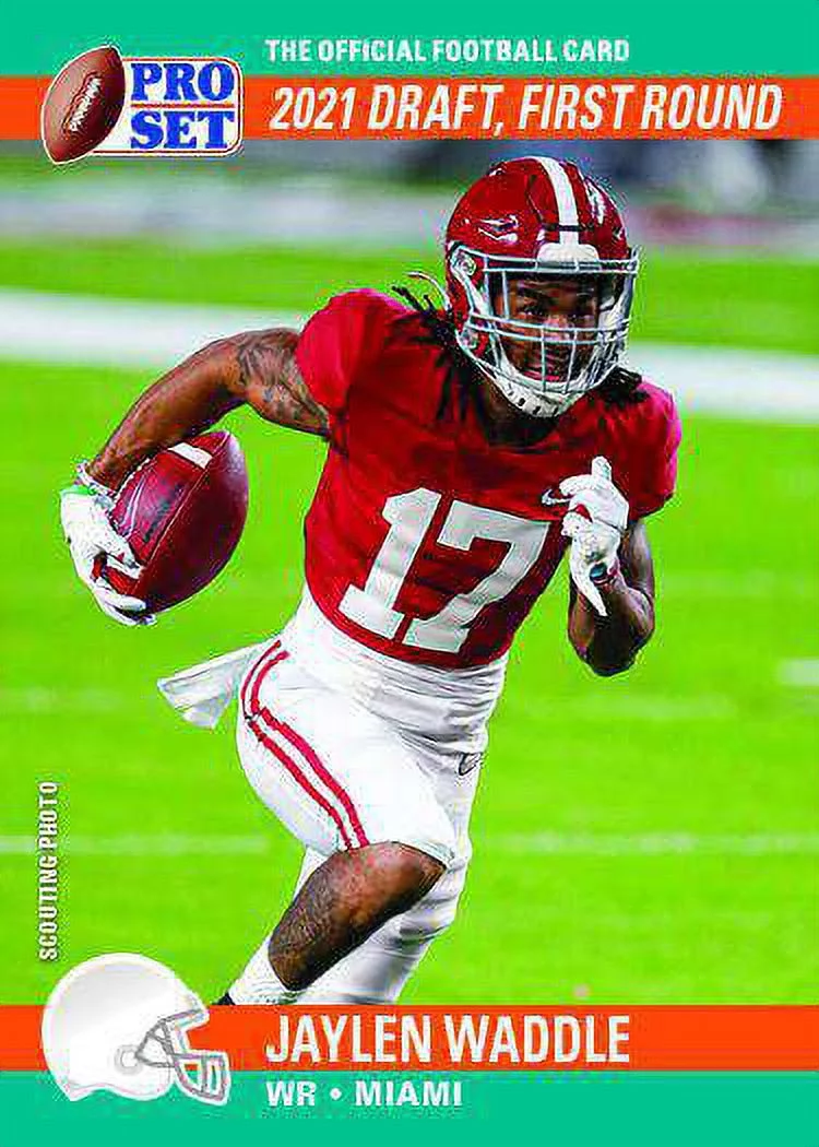 NFL 2021 Pro Set Draft Day Football Jaylen Waddle Trading Card
