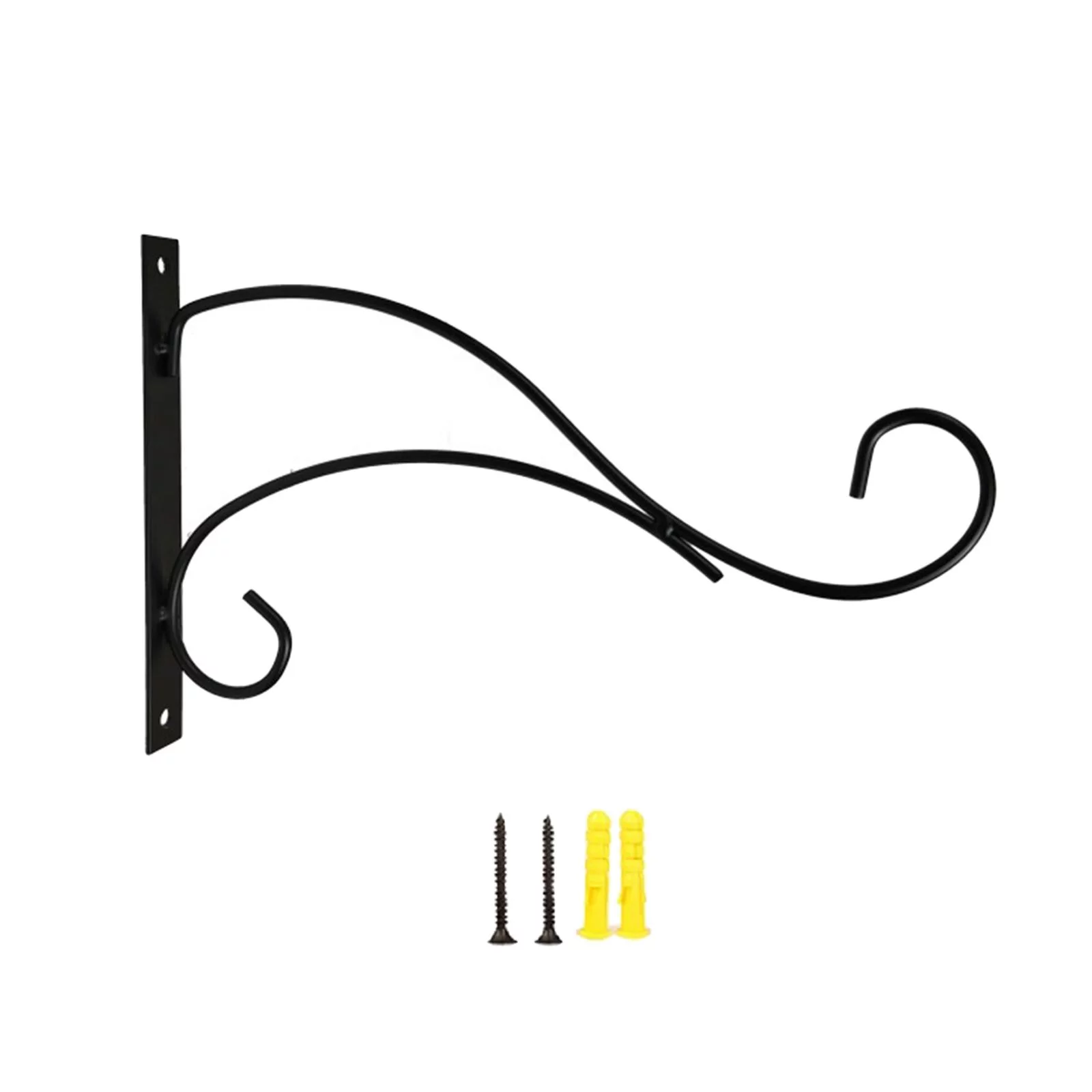 Wall Mounted Basket Bracket Plants Hanger Hook Sturdy Weather Resistant Multiuse Bird Feeder Hangers Hanging Plant Brackets for Wood Fences Style A