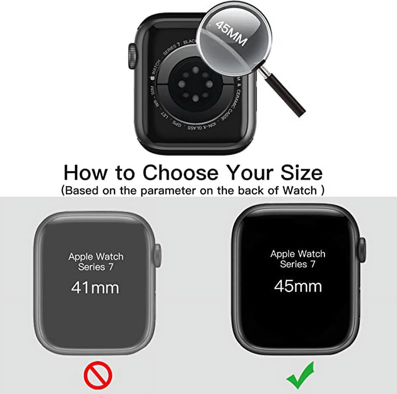 Apple Watch Case Series 8, Series 7 for 45mm Diamond Glitter Watch Case Built-in Tempered Glass Screen Protector, Guard Bumper Full Coverage Cover for Apple Watch Series 8 and Series 7, Black 45mm