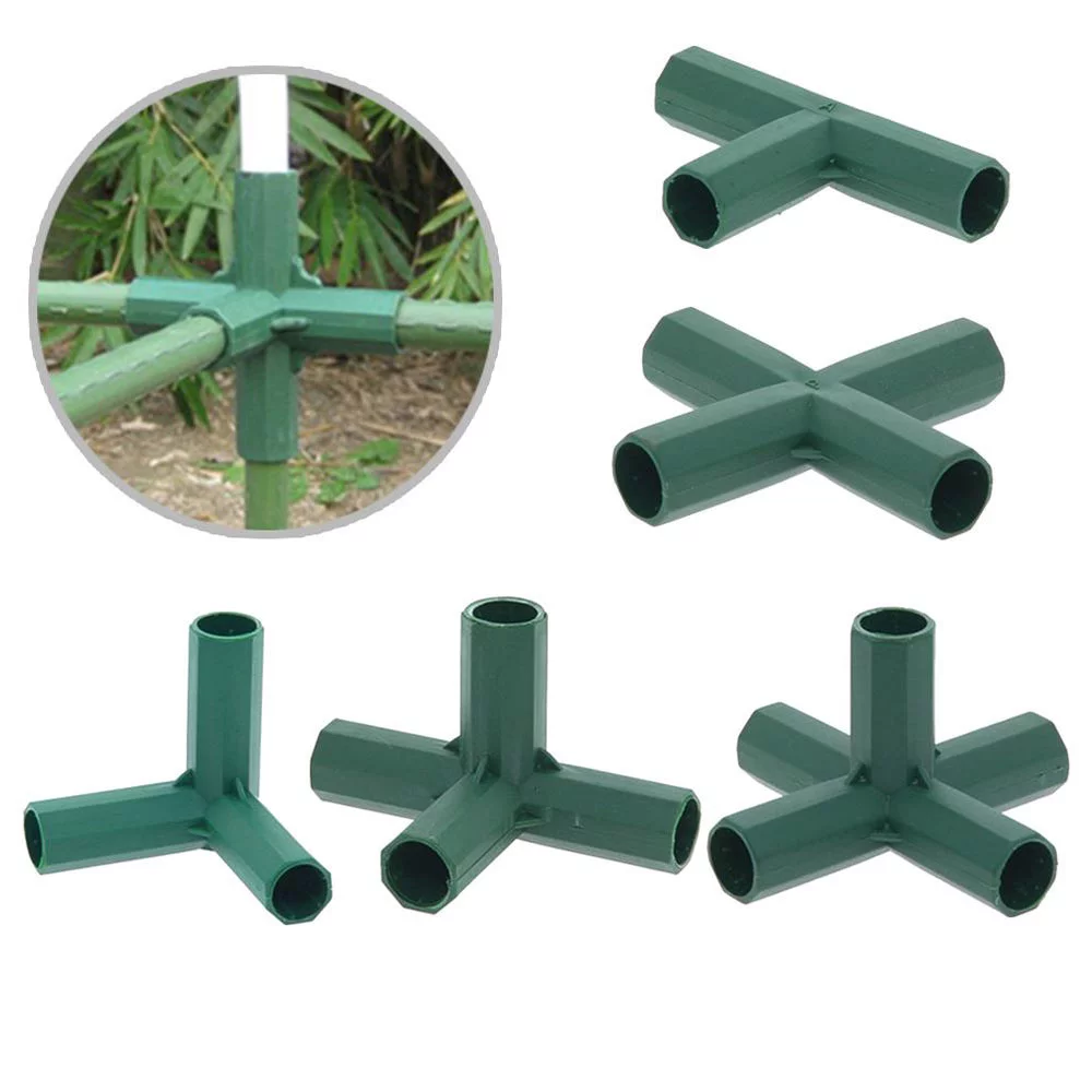 SENRISE Greenhouse Frame Furniture Connector Plant Stakes Fencing Pipe for Garden Gazebo Corner Green