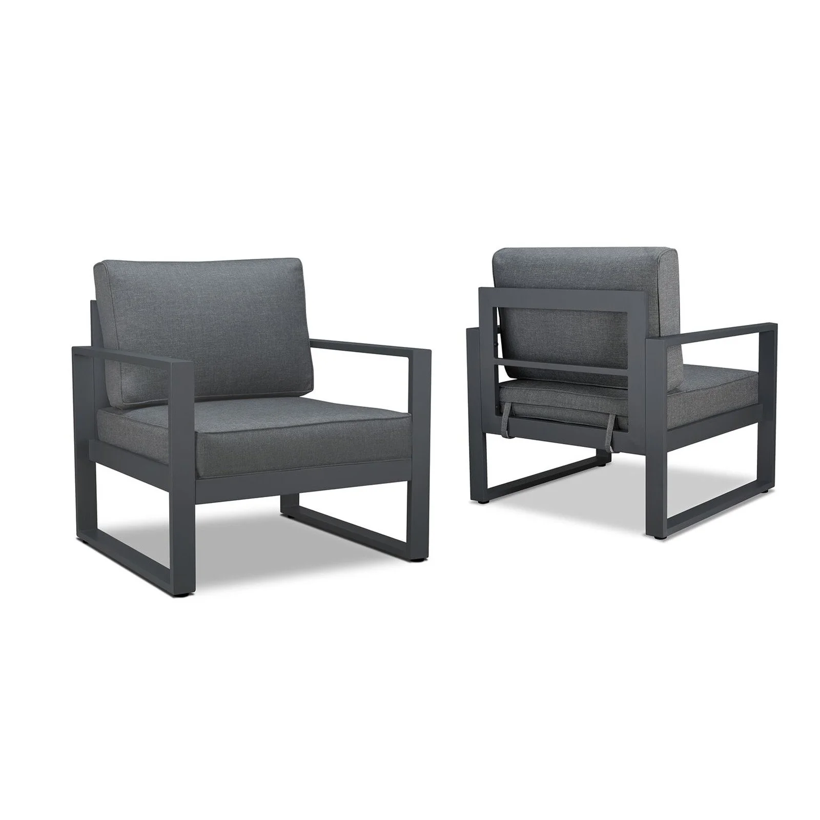 Real Flame Baltic Patio Chair in Gray and White (Set of 2)