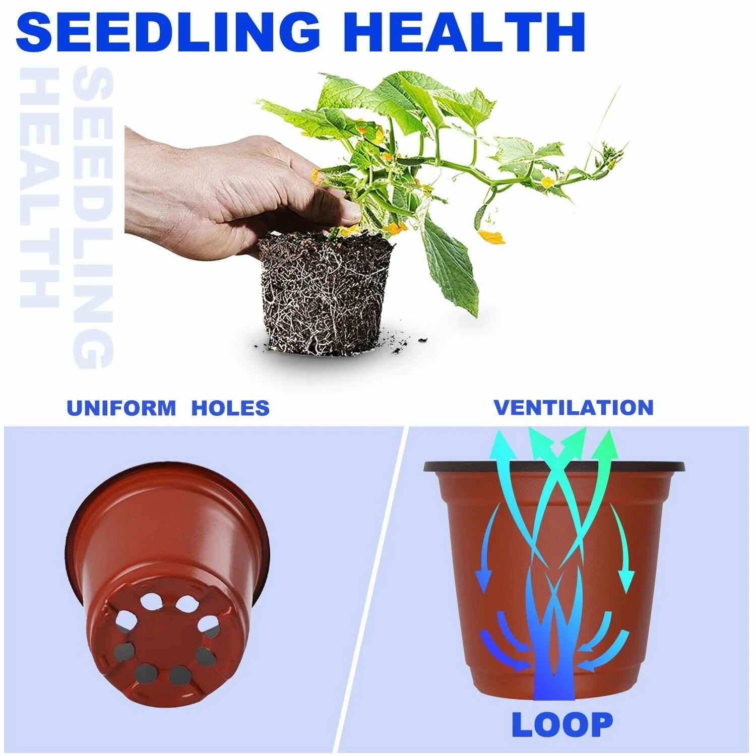 100 Plastic Plant Flower Pot 3.5