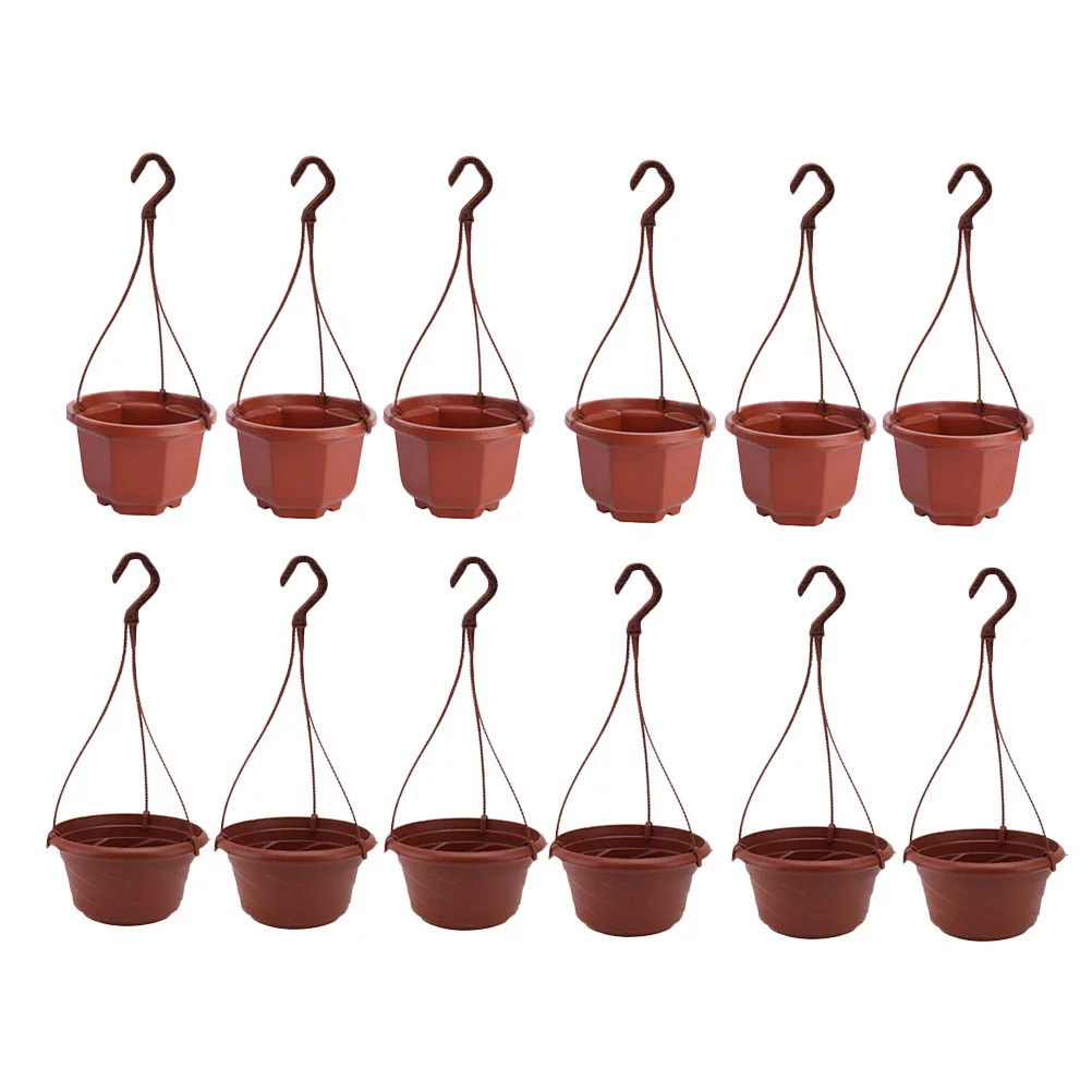 12Pcs Hanging Flower Pot Balcony Orchid Pot Pendant Chic Suspended Flowerpot