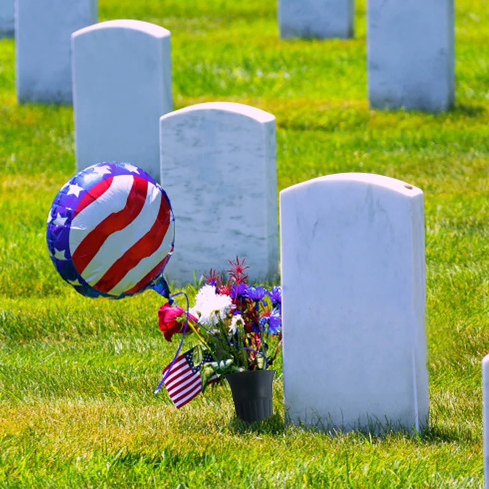 Gongxipen 2 Pcs Grave Cone Vases Cemetery Flower Planters Plastic Cemetery Cone Vases