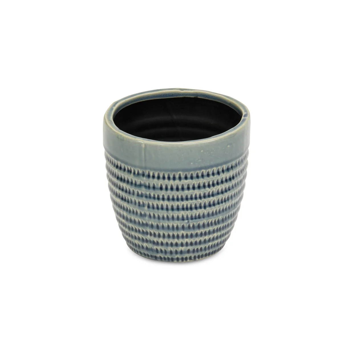 Modern Home Office Idola Tapered Blue Ceramic Pot - Large