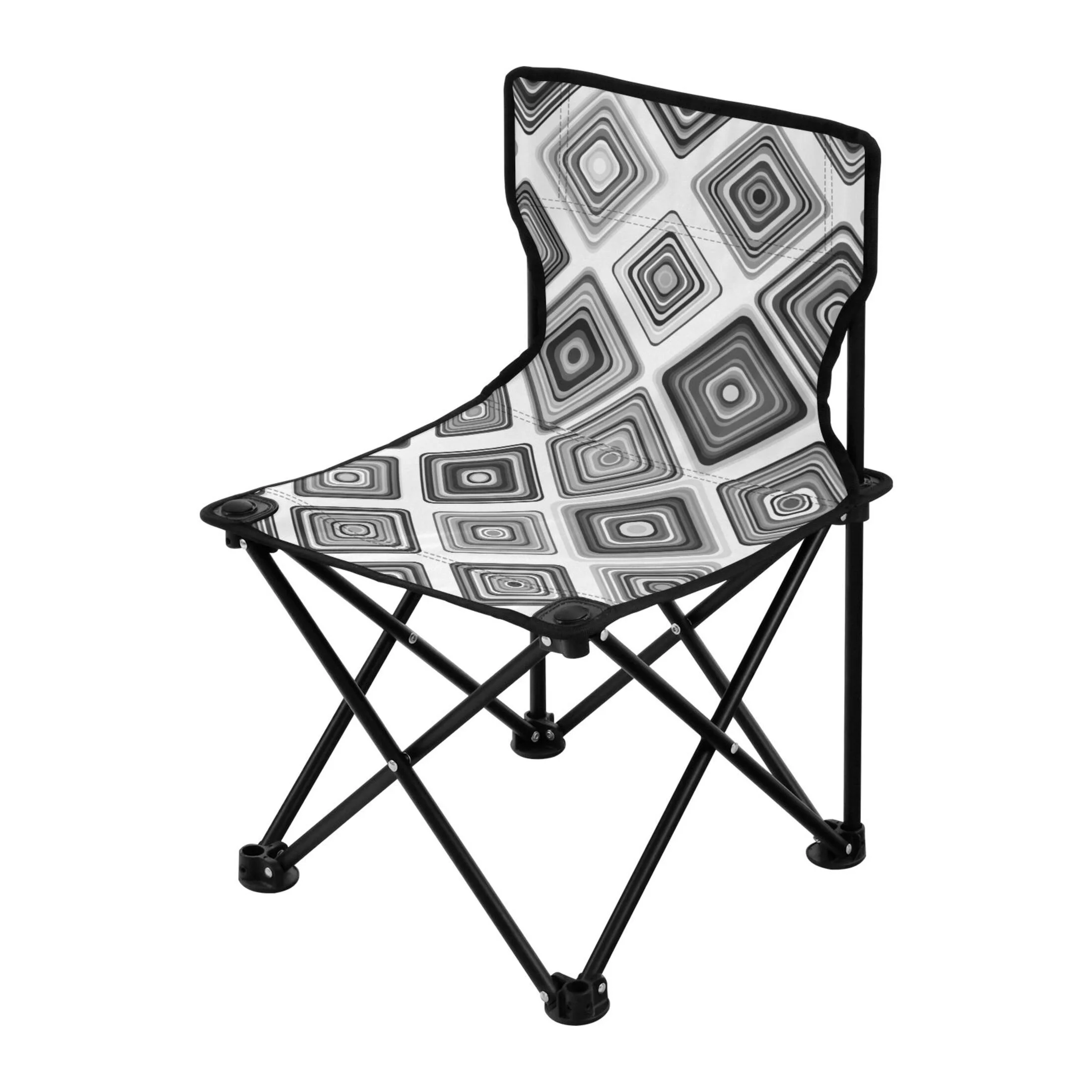 Abstract Geometric Portable Camping Chair Outdoor Folding Beach Chair Fishing Chair Lawn Chair with Carry Bag Support to 220LBS