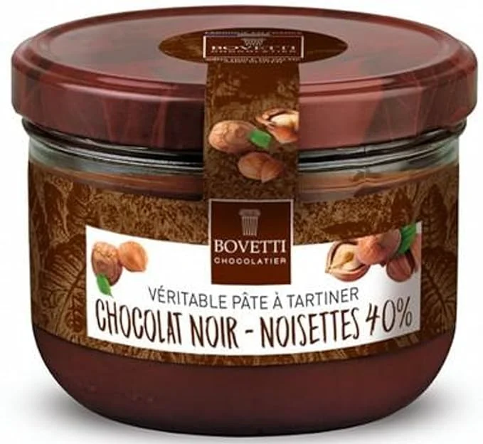 Bovetti Dark Chocolate & Hazelnut Spread 200g bundled with 2 Count Eco-Friendly Wooden Spoon…