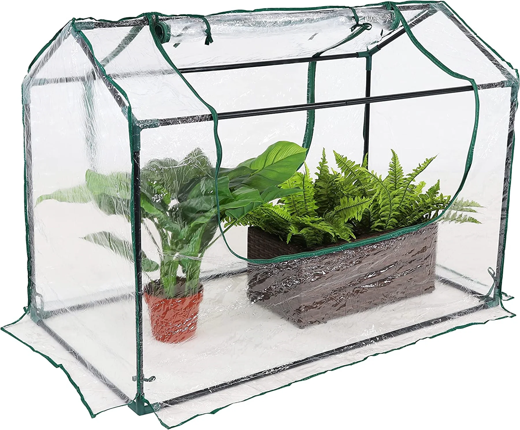 Mini Greenhouse with 2 Zippered Side Doors