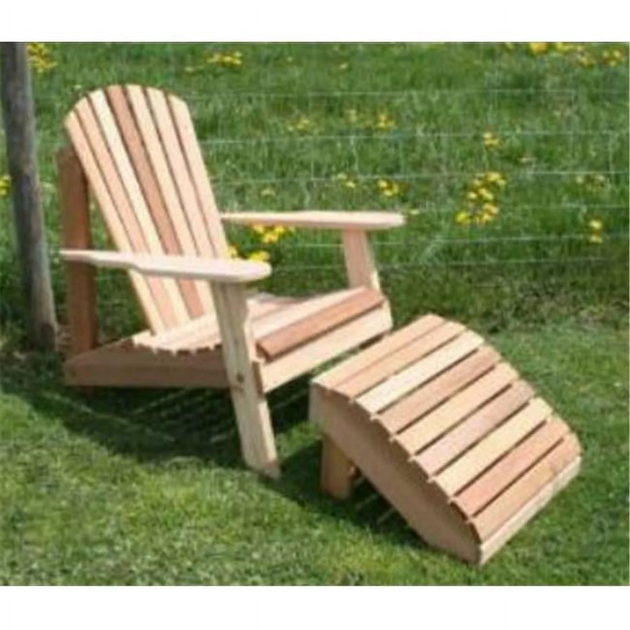 Cedar American Forest Adirondack Chair and Footrest Set