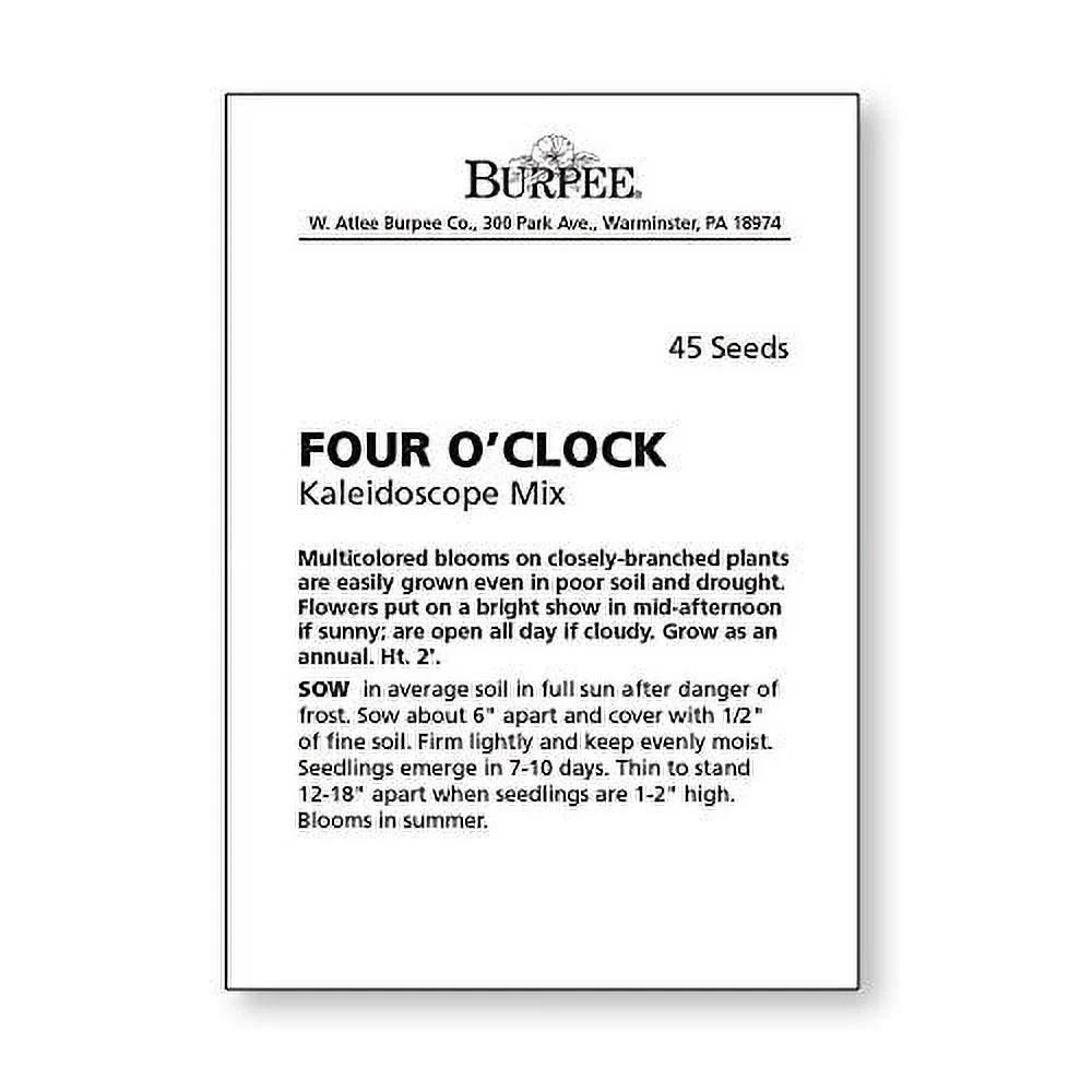 Burpee Kaleidoscope Mix Four O'Clock Seeds 45 seeds