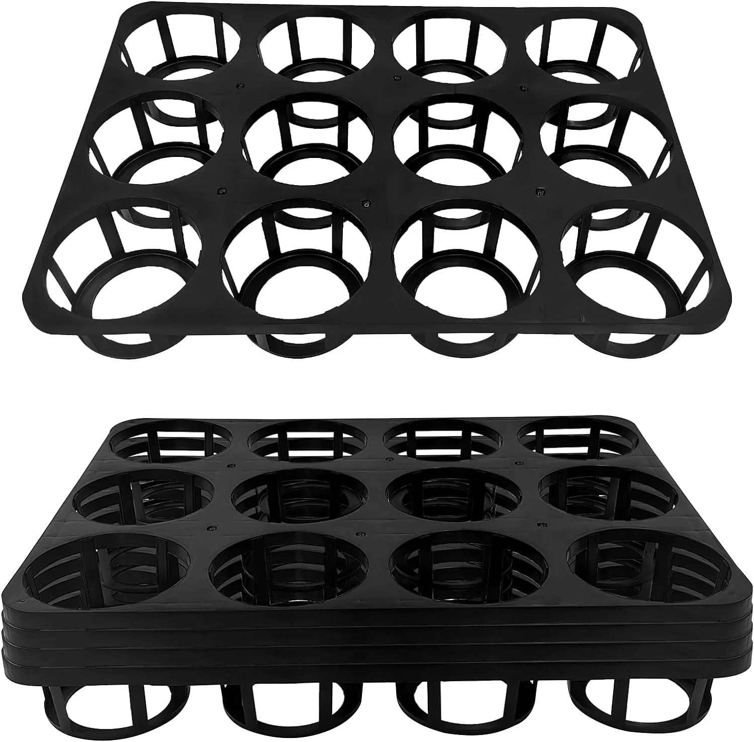 Namzi -a 12-Pocket Nursery Planter Pots Shuttle Carry Trays 5-Pack 4 inches Round Seedling Plastic Pots Butterfly Carrier