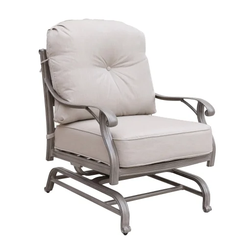 Buumin Cast Aluminum Club Motion Chair With Cushion, Set of 2