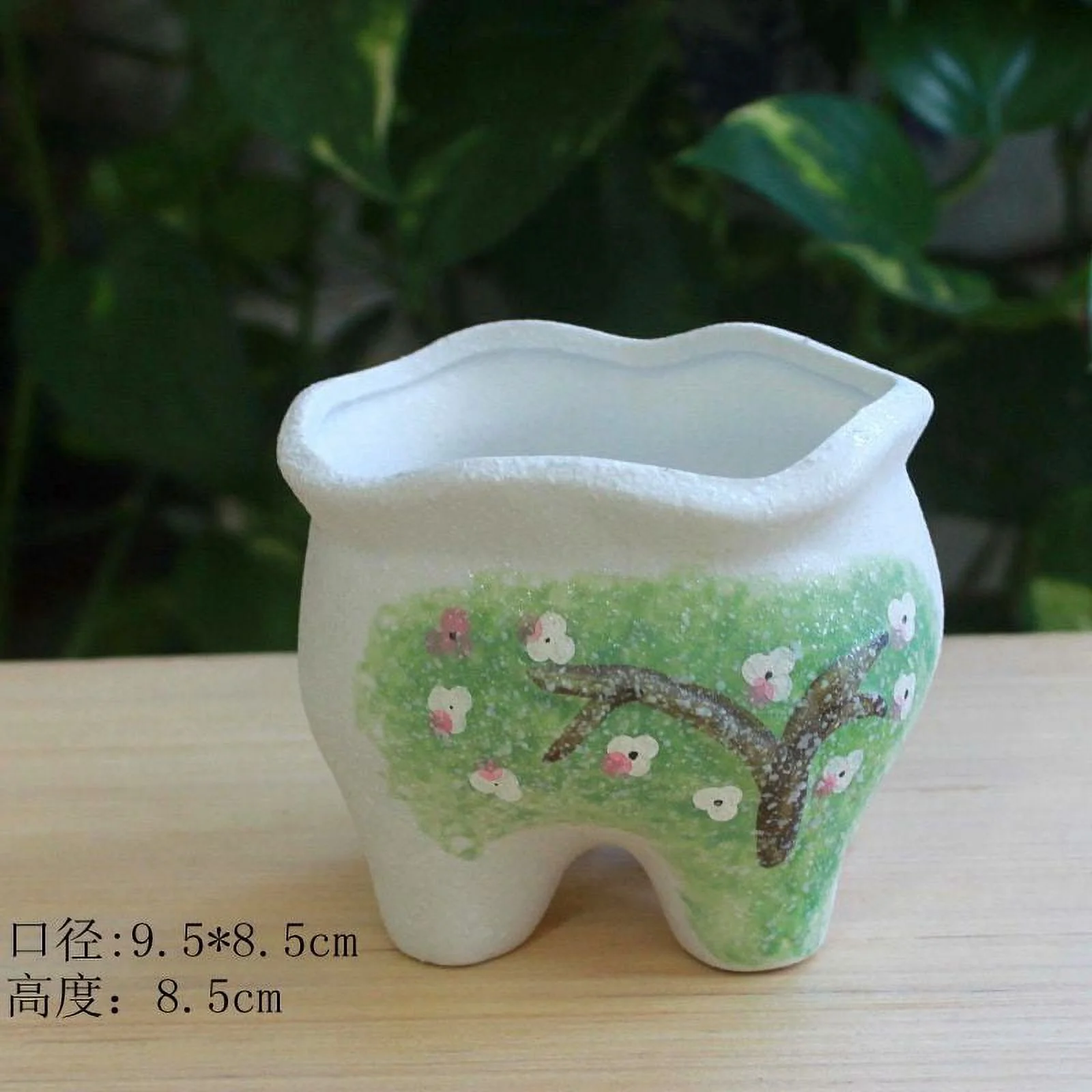 Snowflake Glaze Ceramic Succulent Planter - Nordic Style Rabbit Flower Pot - Ceramic Desktop Planter