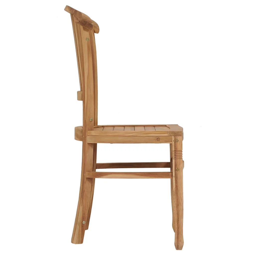 Tomshoo Patio Chairs 2 pcs Solid Teak Wood