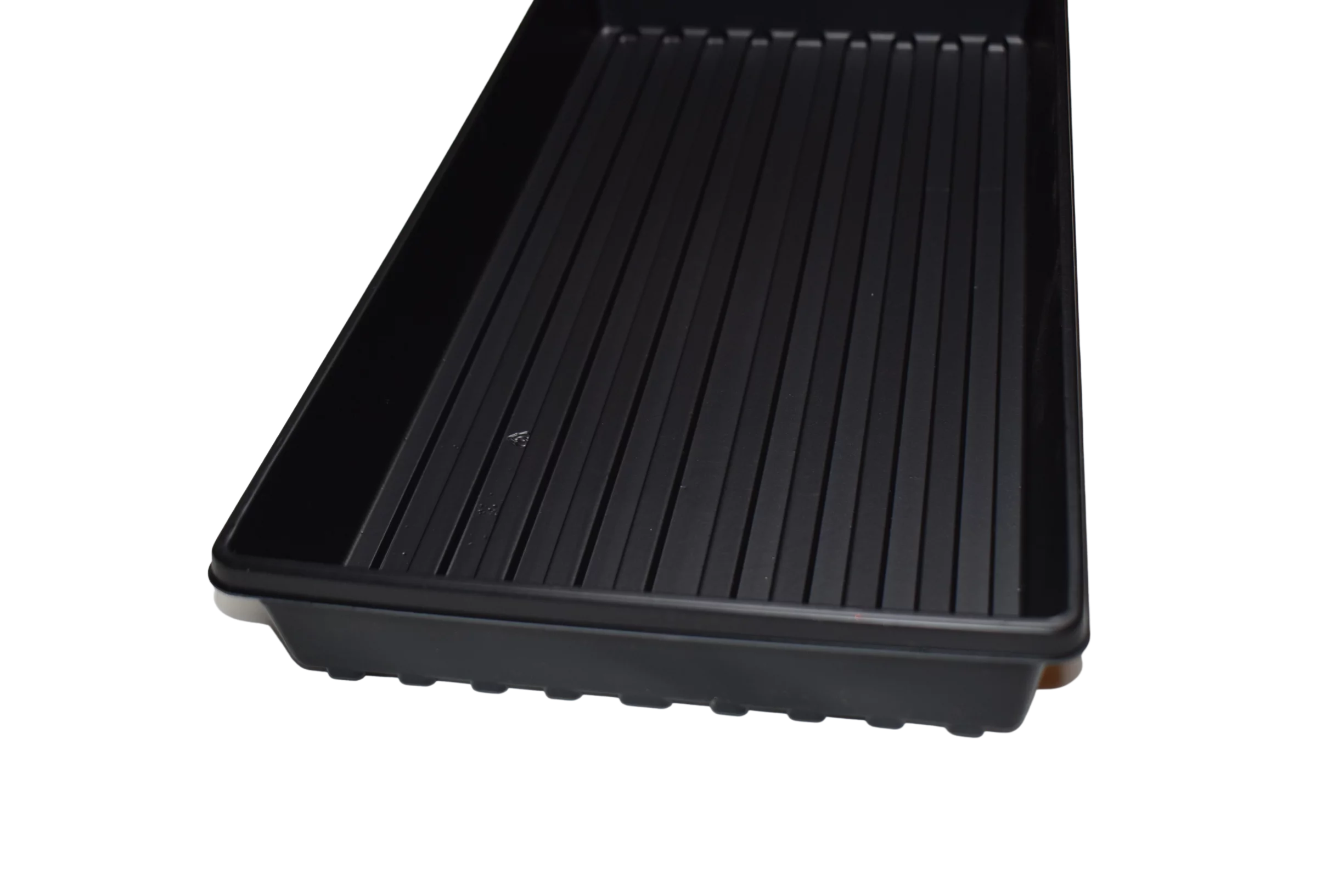 Solid Bottom Black Plastic Seed Starting Trays - Set of 10