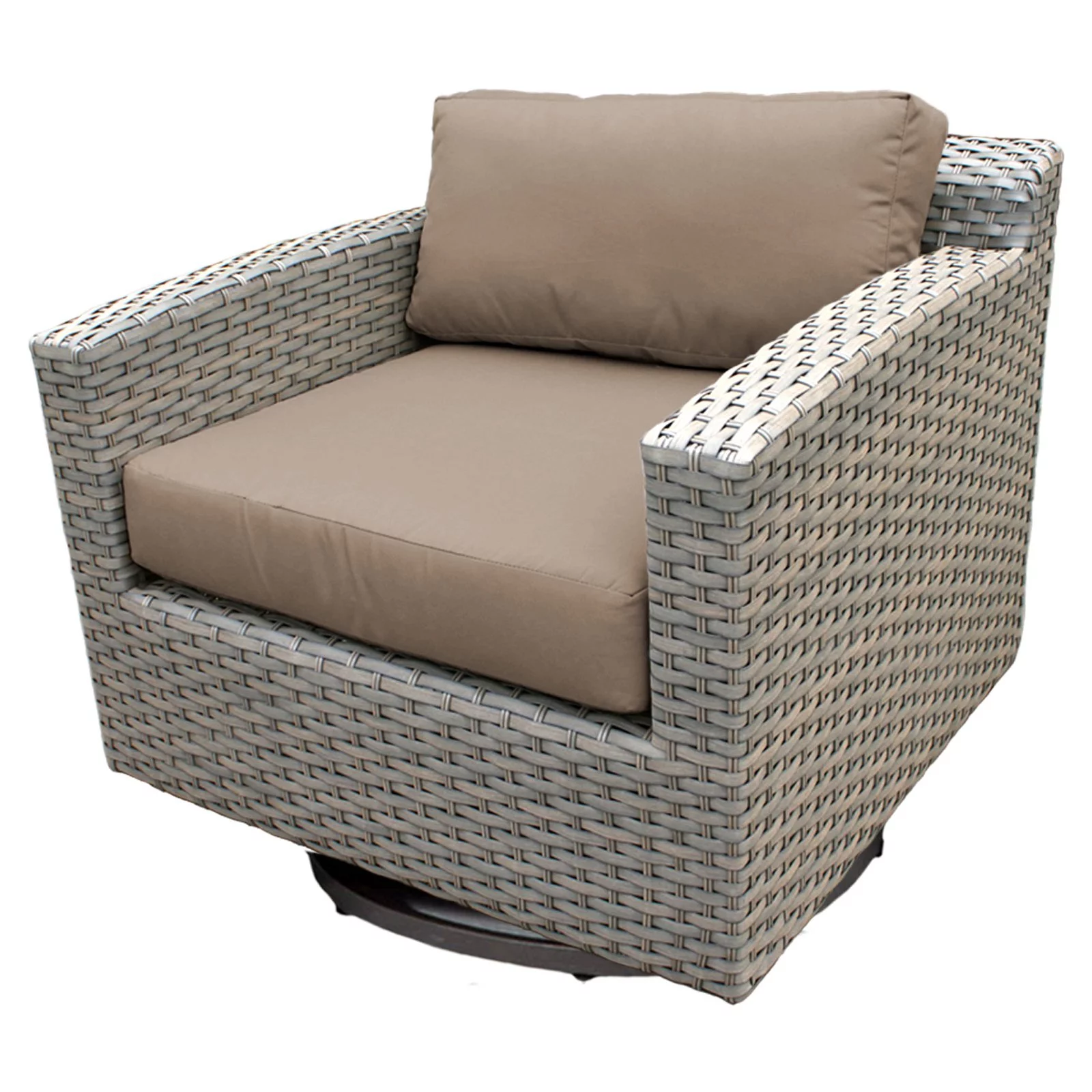 TK Classics Florence All Weather Wicker Outdoor Swivel Chair