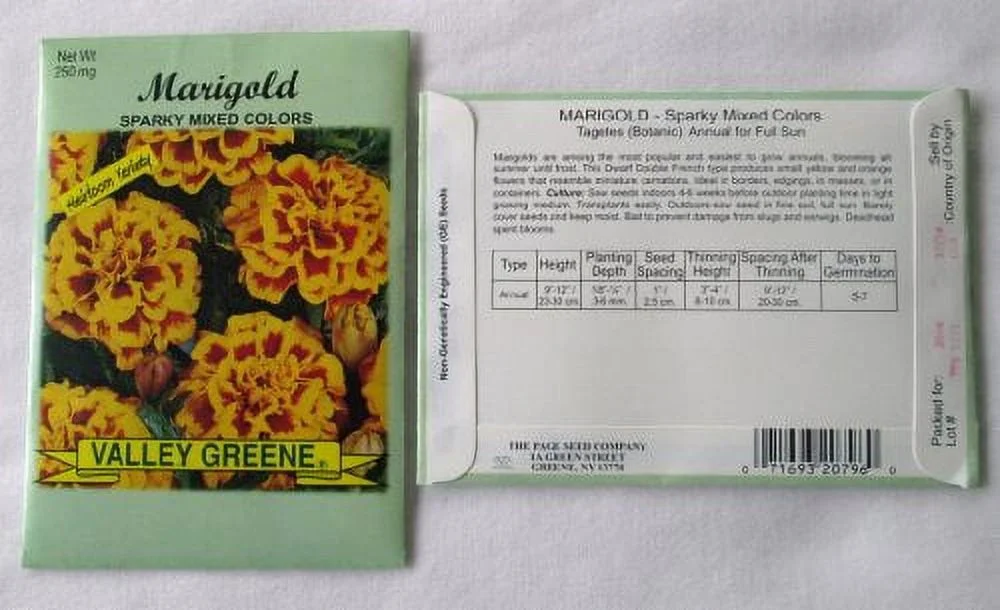 Valley Greene (6 Pack) 275 mg/Packages Calendula Pacific Beauty Mixed Colors Seeds