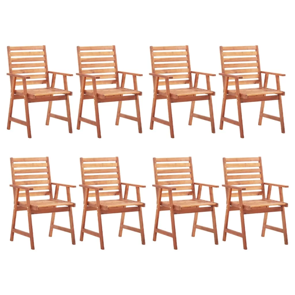 Irfora Patio Dining Chairs 8 pcs with Cushions Solid Acacia Wood