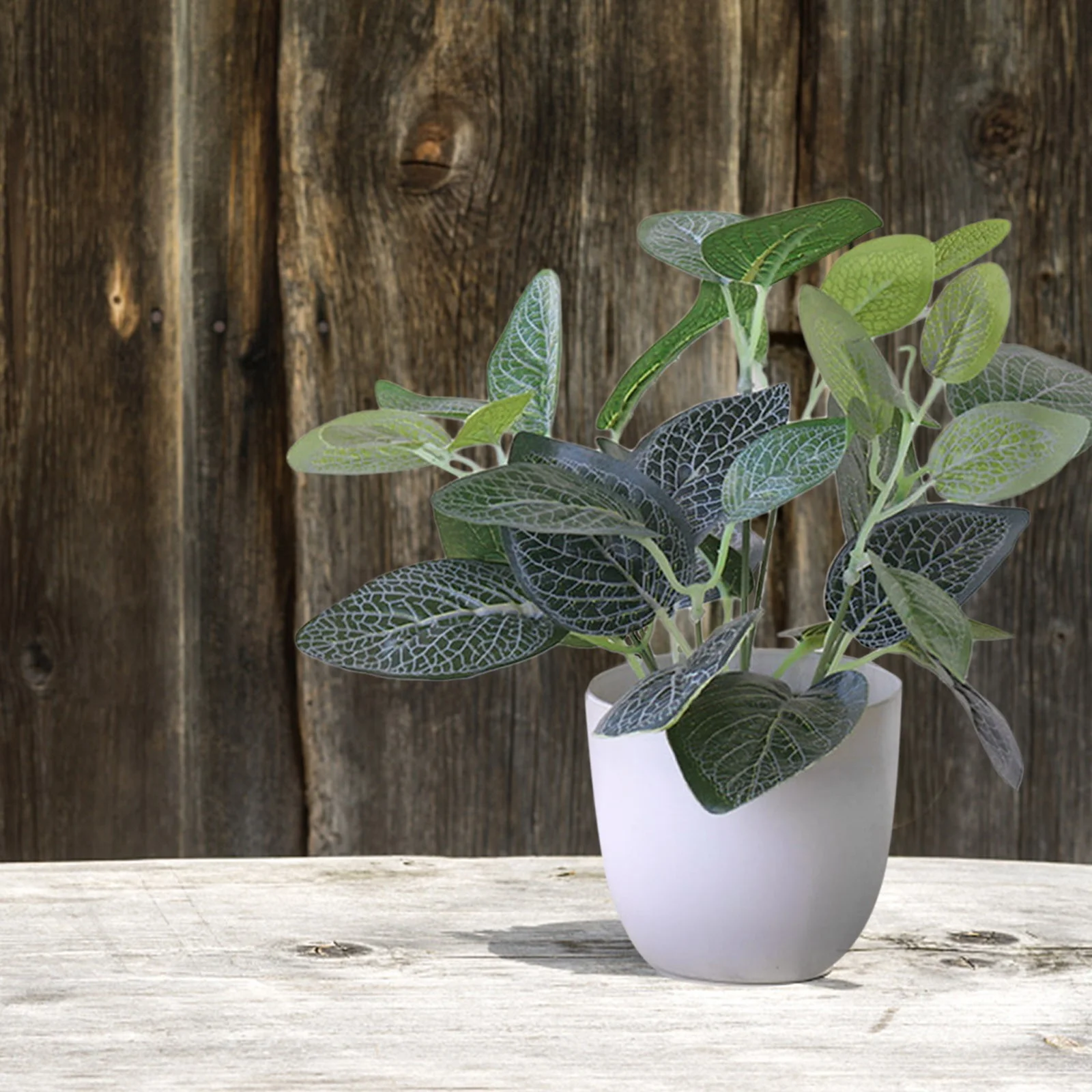 NLLSHGJ Artificial Flowers 1PC Potted Artificial In Pot Green Bonsai With White Round Pot