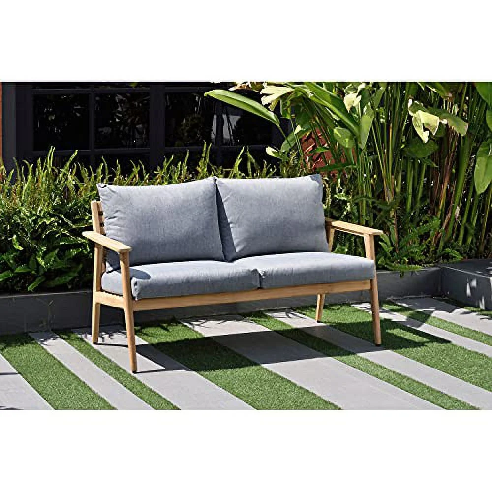 International Home Miami Amazonia Bedford Patio Sofa  Durable outdoor and indoor furniture made of Grade A Teak  Olefin Cushions