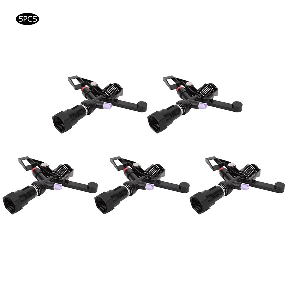 Eddwiin 5Pcs 3/4in DN20 Female Thread Controllable Angle Rotating Sprinkler Rocker Nozzle for Garden Lawn