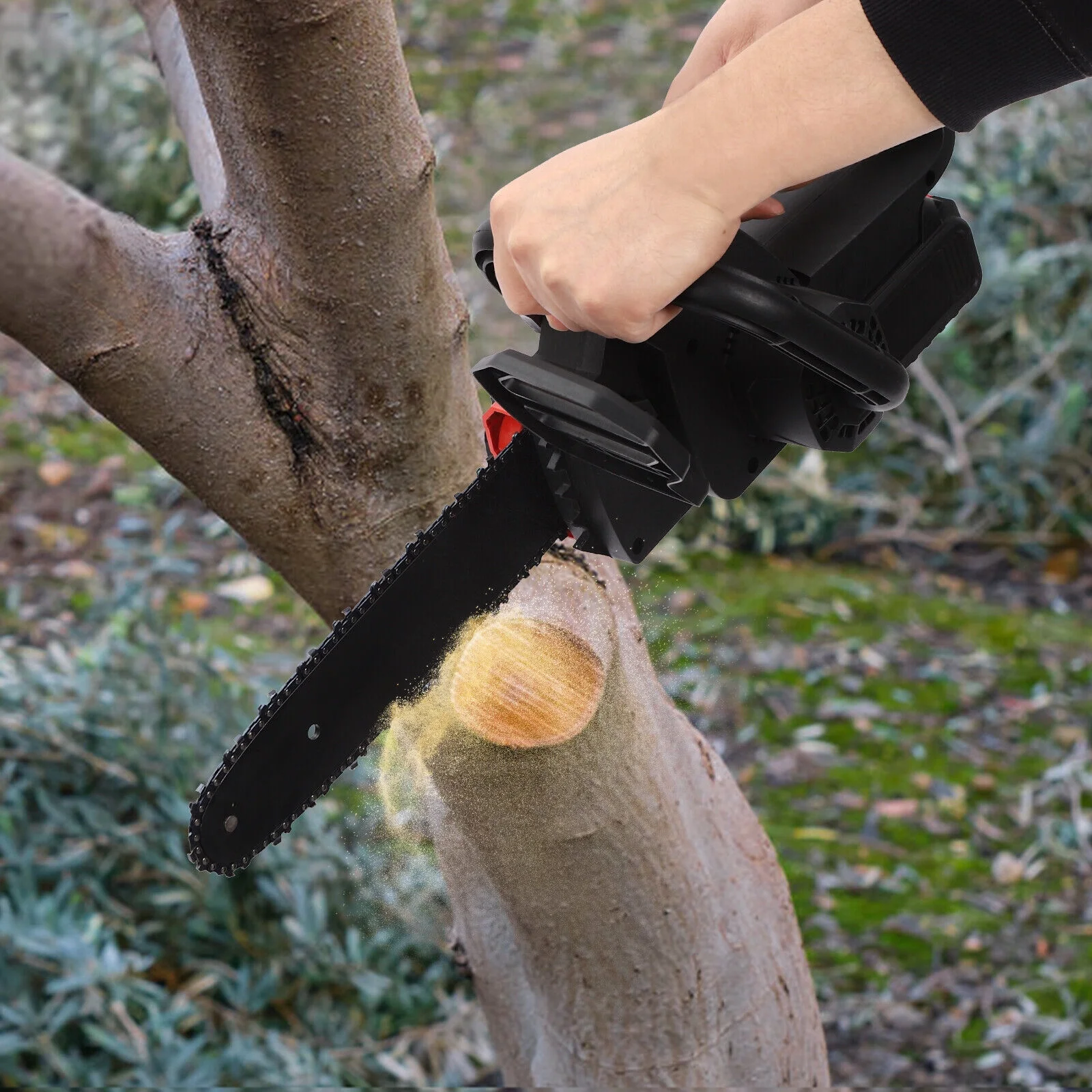 10＂Mini Handheld Electric Chainsaw Cordless Chain Saw Wood Cutter Rechargeable Chainsaw