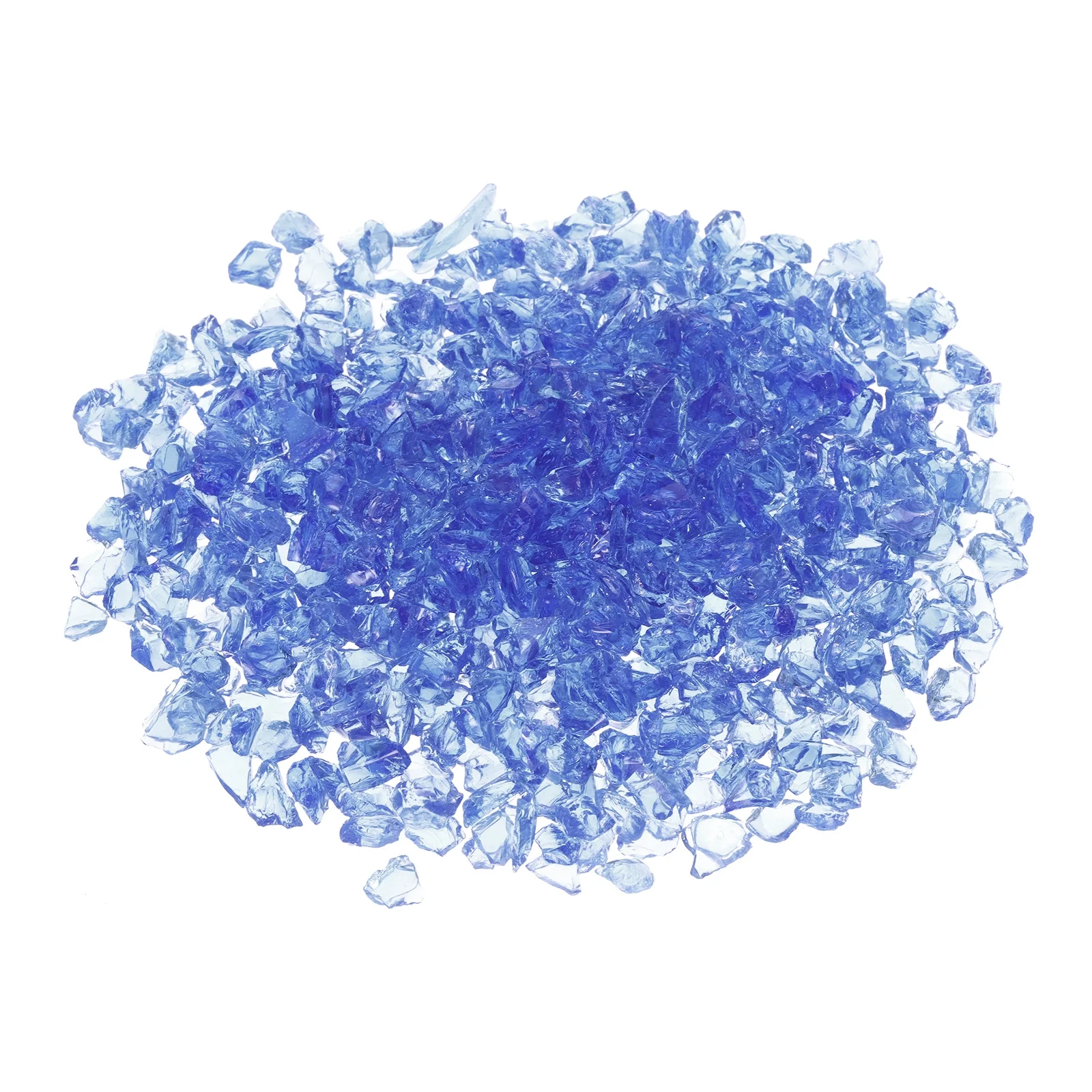 1 Pound Fire Glass Stone, 6-9mm Reflective Fire Pit Glass Rock for Fireplace, Blue
