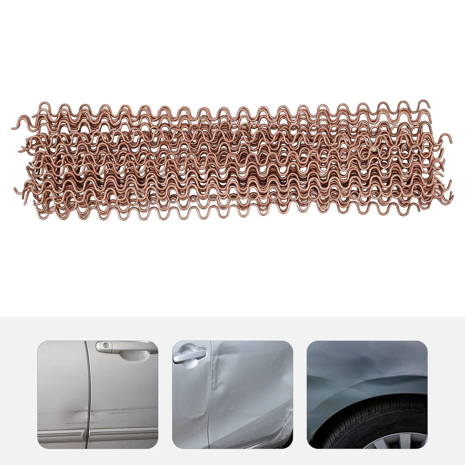 50Pcs Wave Wiggle Wire Dent Puller Panel Beating Pulling Claw Panel Repair Kits