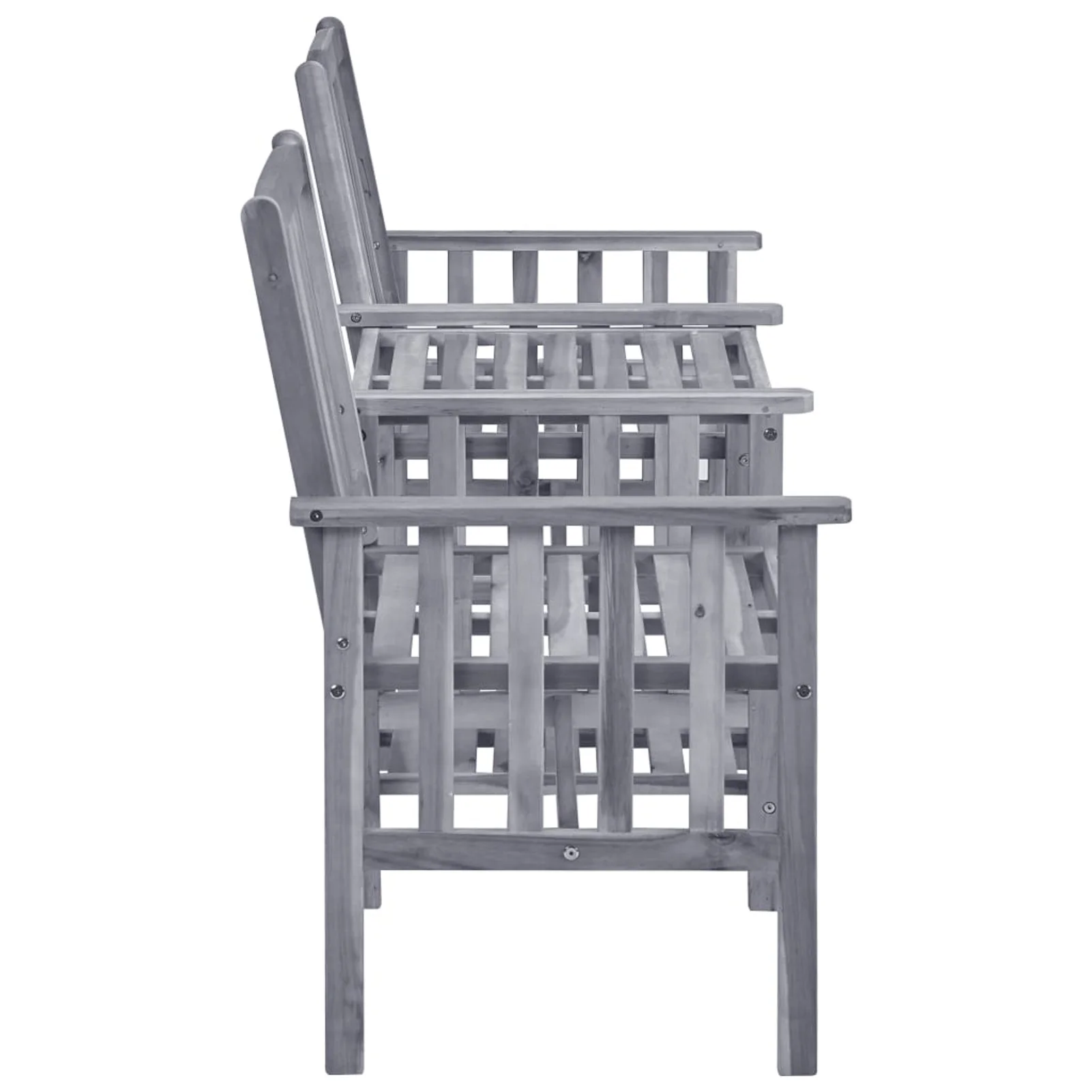 Andoer Rustic Patio Chairs with Tea Table and Taupe Cushions Solid Acacia Wood