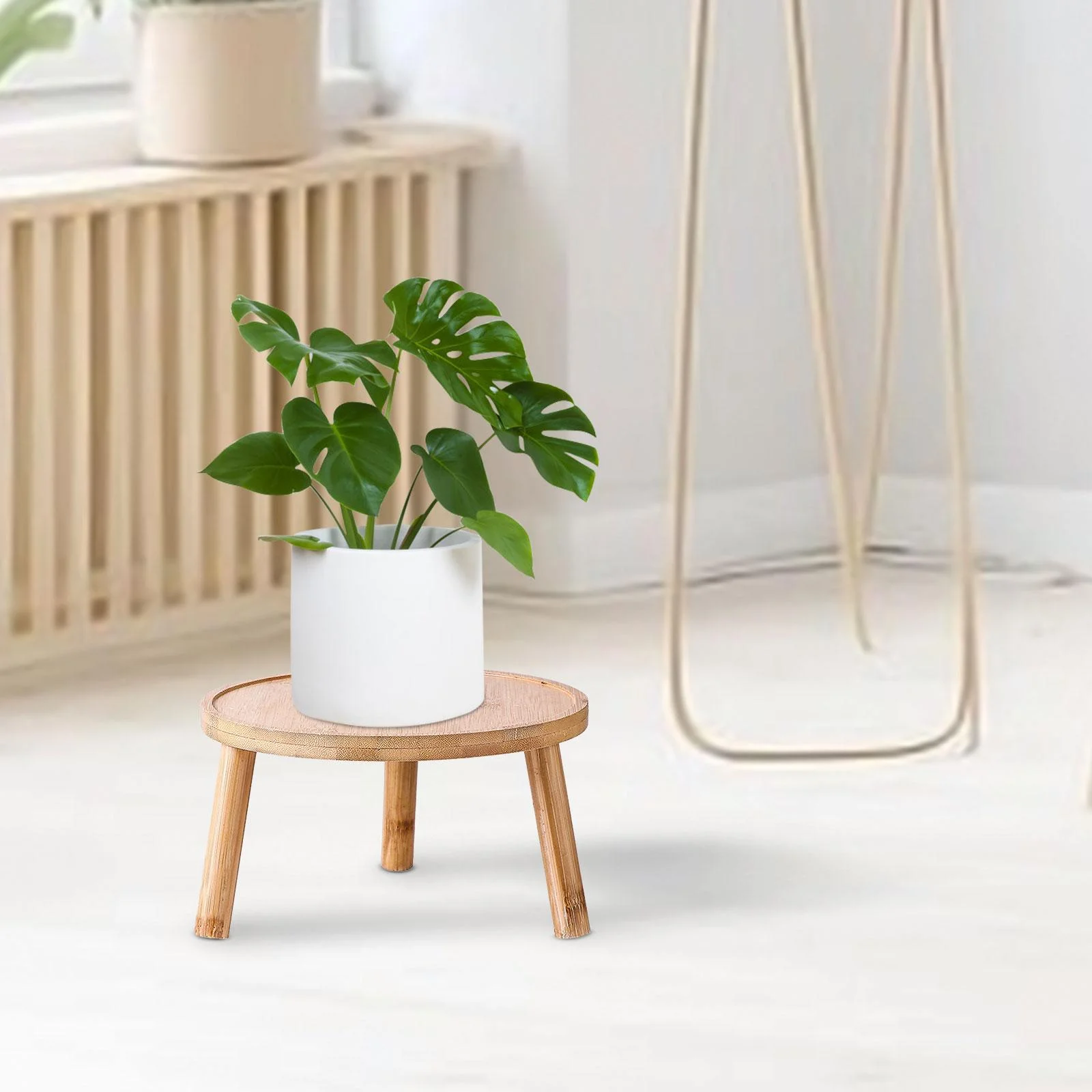 jicheng Flower Pot Holder Planter Rack Hotel Planter Holder Wooden Plant Stand Table