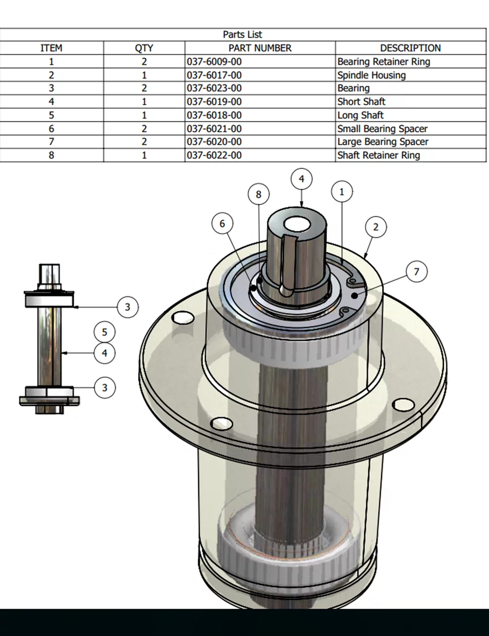 Maxpower 13089 Spindle Assembly for Bad Boy 037-6015-00, 037-6015-50