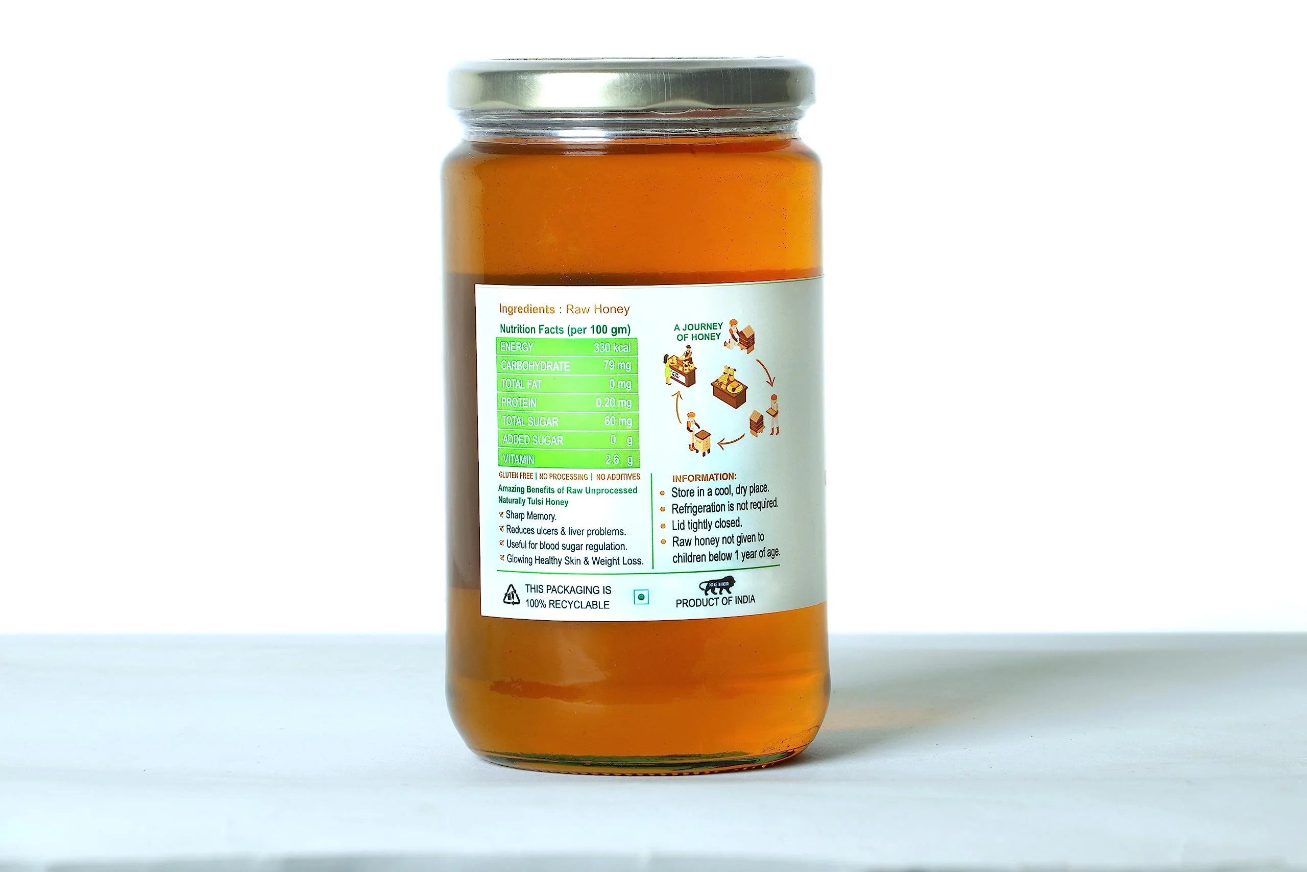 Orssive 100% Pure Unprocessed Unpasturised Tulsi Honey 1 Kg