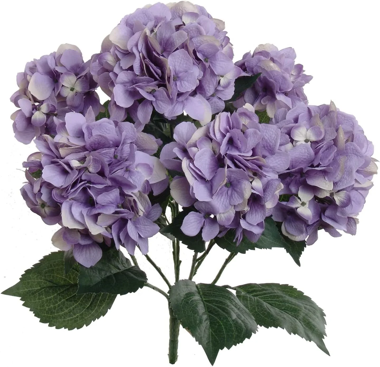 Hydrangea Silk Flower Bush, Seven Heads Per Bush, UV Resistant, Indoor & Outdoor Silk Plant, Adjustable StemLarksilk Hydrangea Silk Flower Bush, Seven Heads Per Bush, UV Resistant