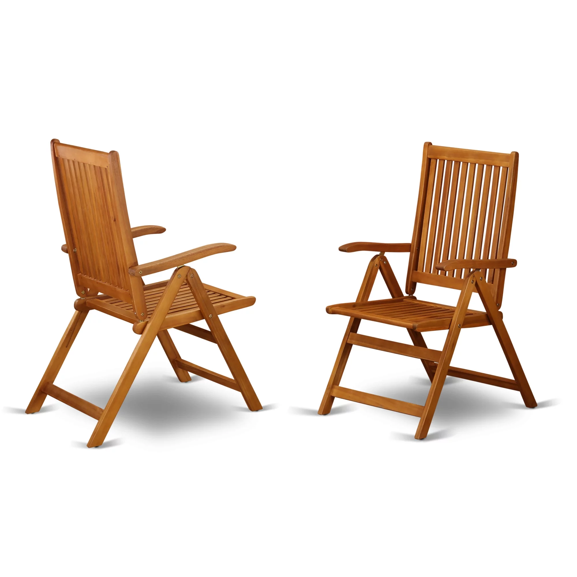 East West Furniture Beasley 5-piece Wood Outside Patio Set in Natural Oil