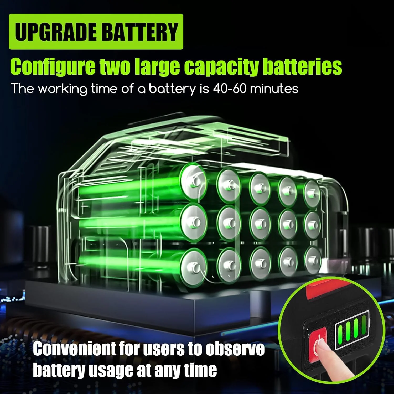 Kqiang  Foldable Brush Cutter Cordless Weed Wacker Electric Weed Eater Edgers with 2 Large Capacity Batteries &13 Blades Weedeaters Battery Operated Grass Timmer for Lawn Garden Yard