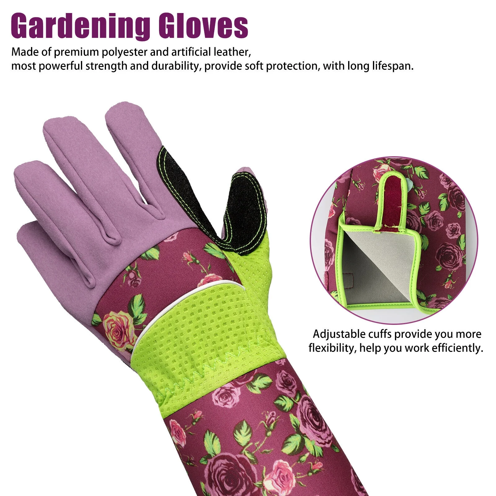 Gardening Thorn Proof Long Gloves Garden Planting Pruning Tools Lawn Gauntlet US