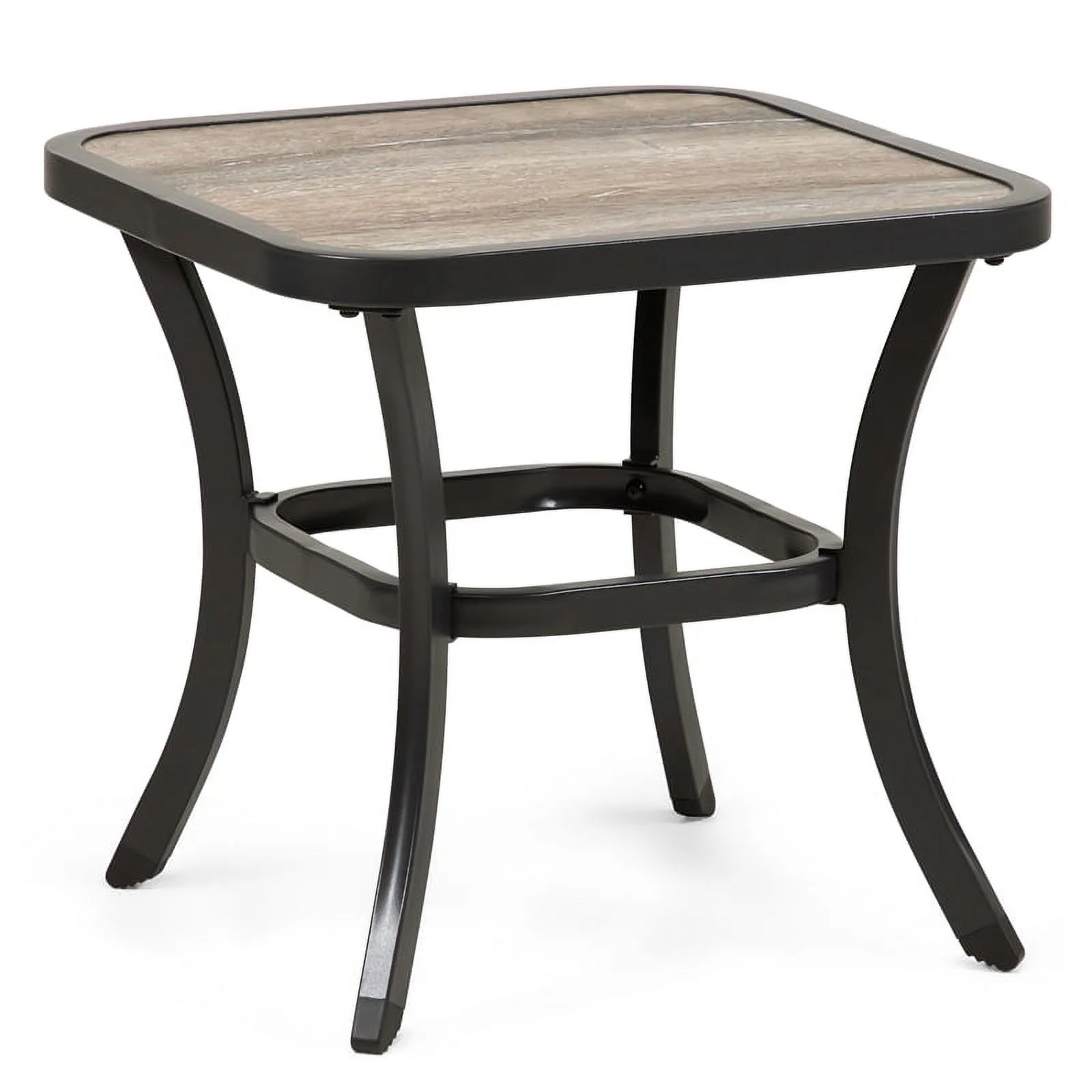 Kingfisher Lane 3-Piece Metal & Polyester Fabric Bistro Set in Black/Brown