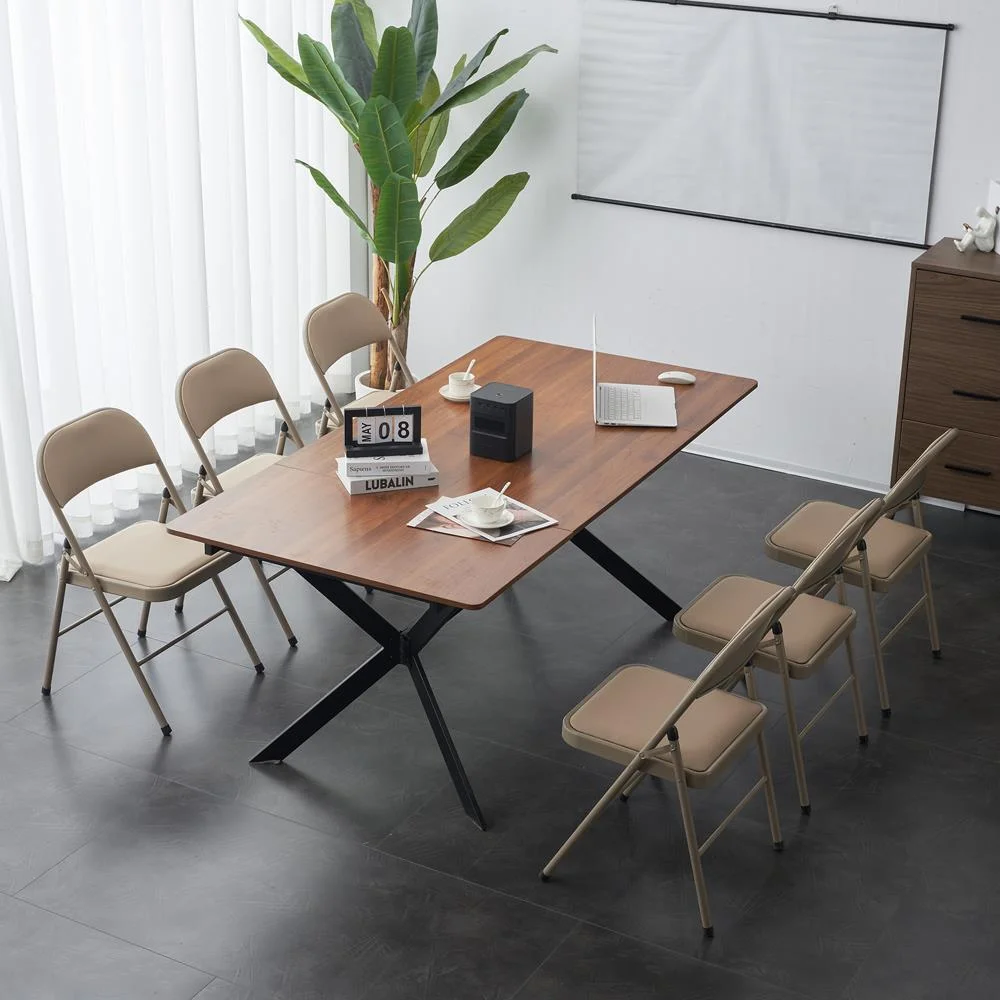 4 Pack Commercial Folding Chairs Set Steel Frame Padded Seat Heavy Duty