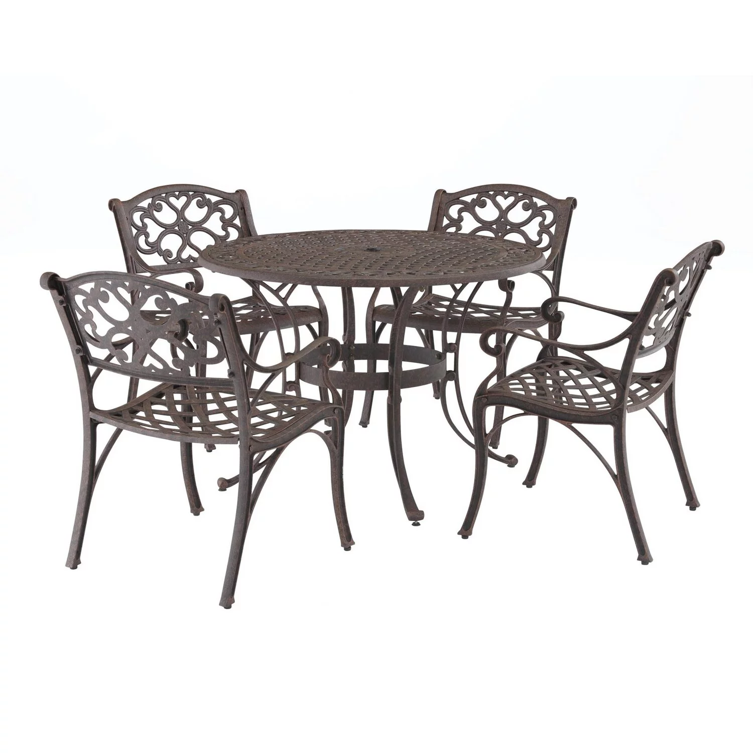 Homestyles Sanibel Aluminum 5 Piece Outdoor Dining Set in Bronze