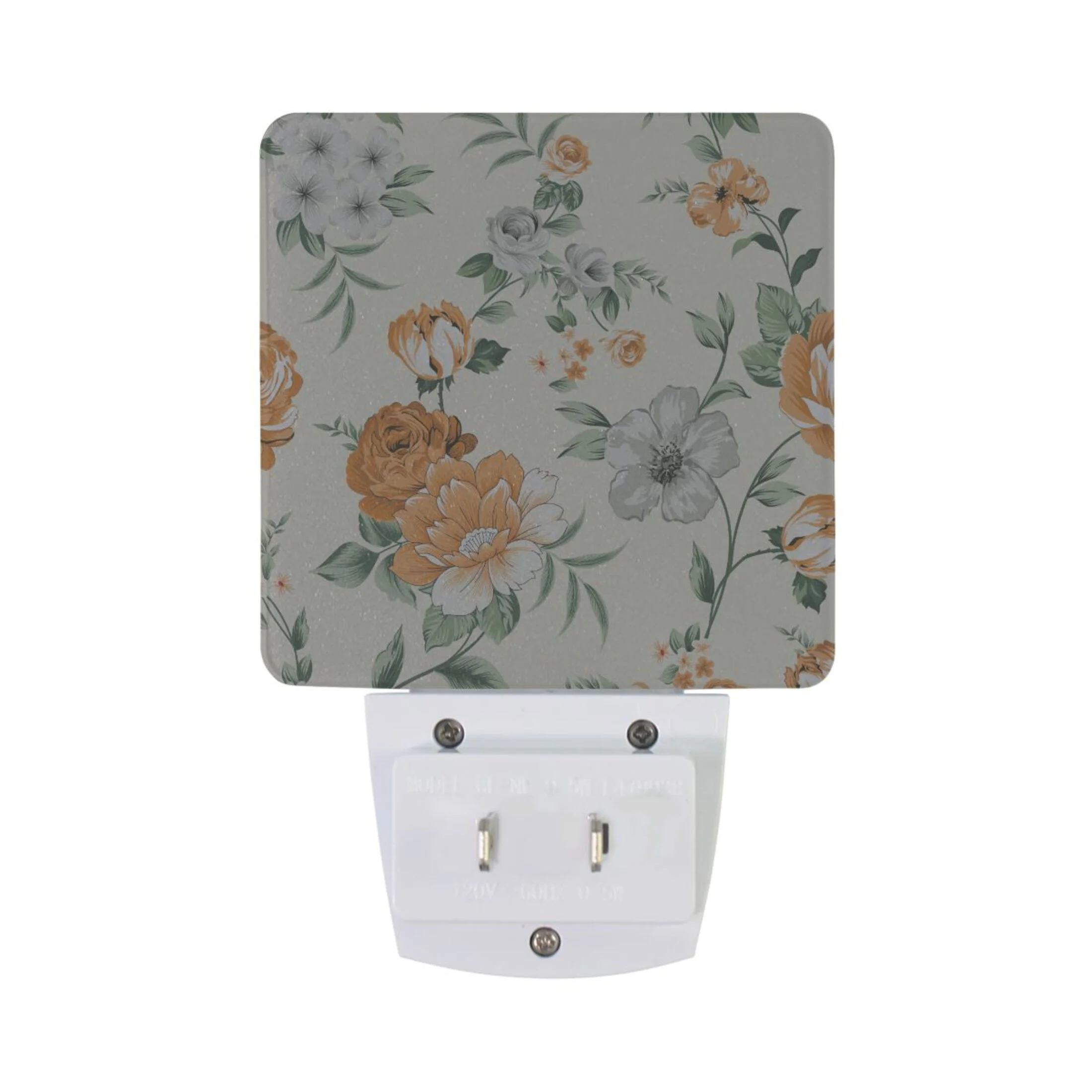 Flowers with Peony Night Light LED Dusk to Dawn Auto Sensor Night Lamp Plug-in Nightlight for Bedroom Hallway Kitchen 2 PCs