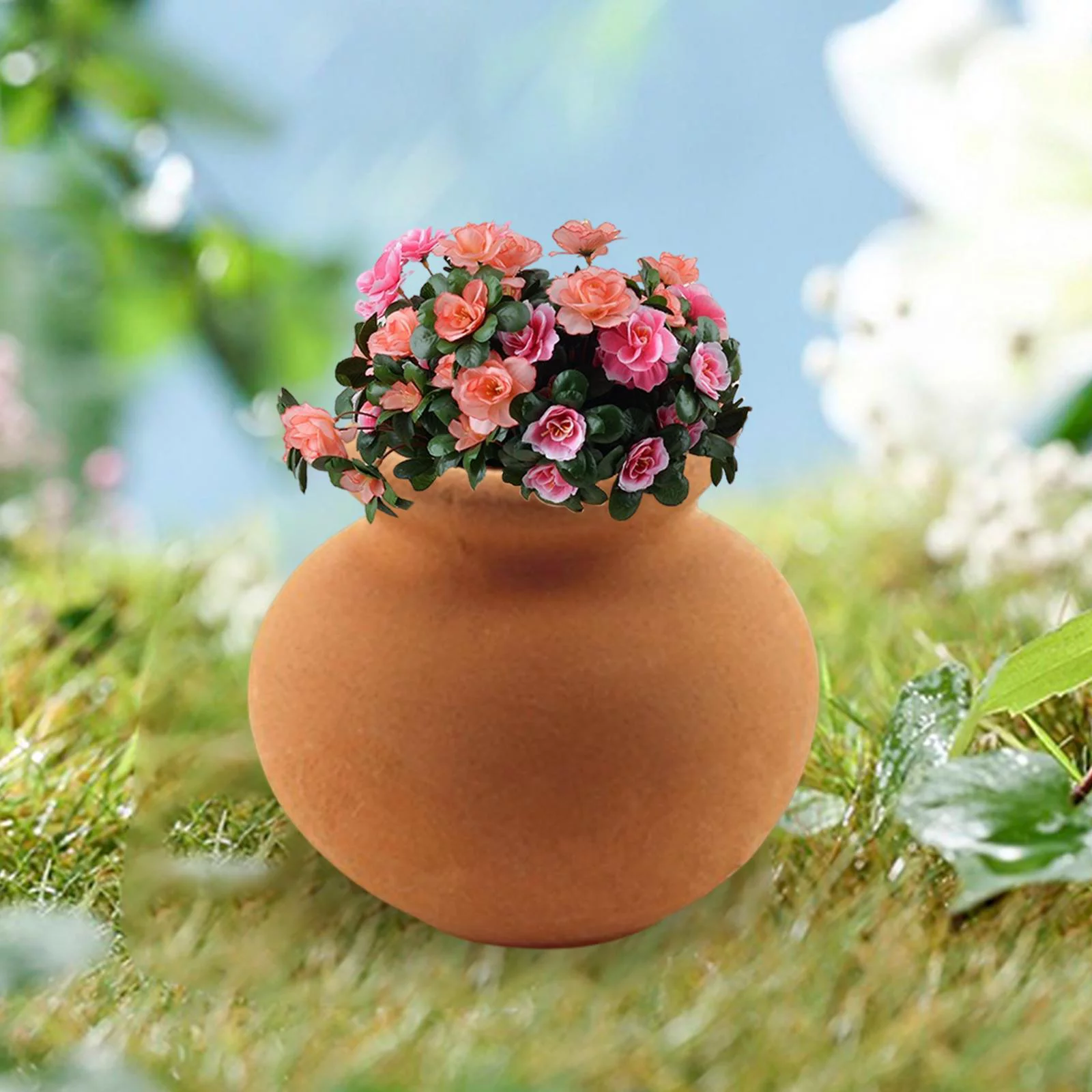 PETSOLA 2xMiniature House Miniature Tiny Clay Pots Without Plants for Bonsai Tree